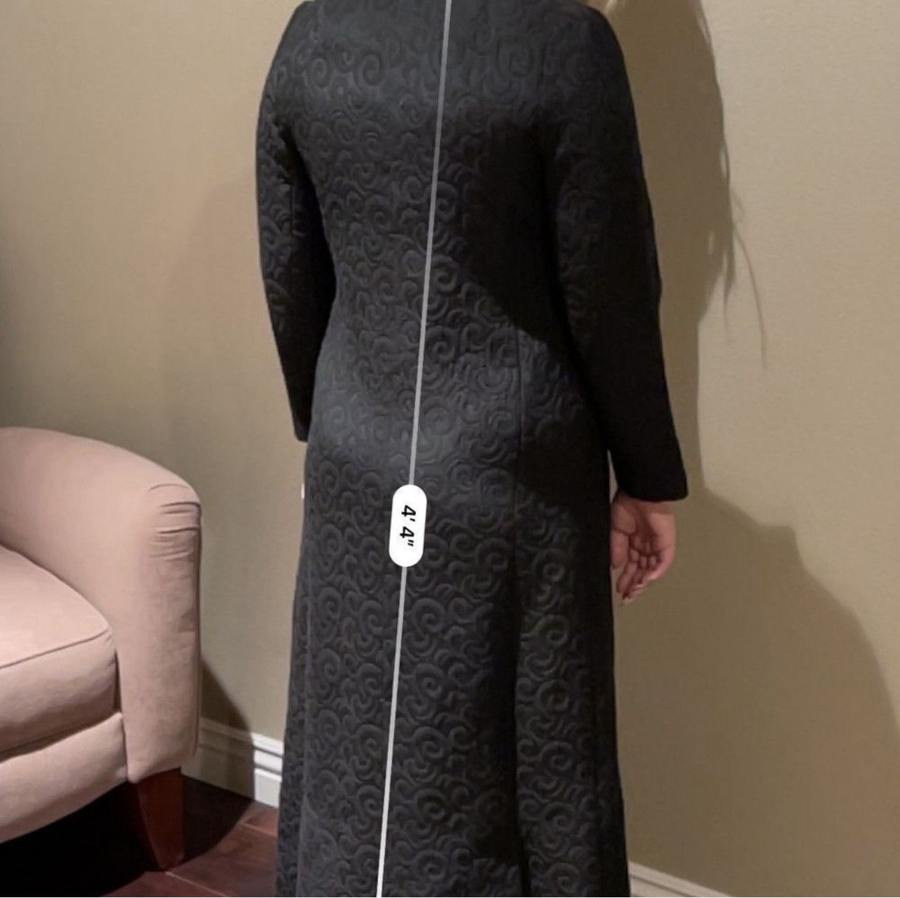 Vintage Vintage 1960's Black Matelasse Maxi Dress Coat Rhinestones Size S / US 4 / IT 40 - 9 Thumbnail