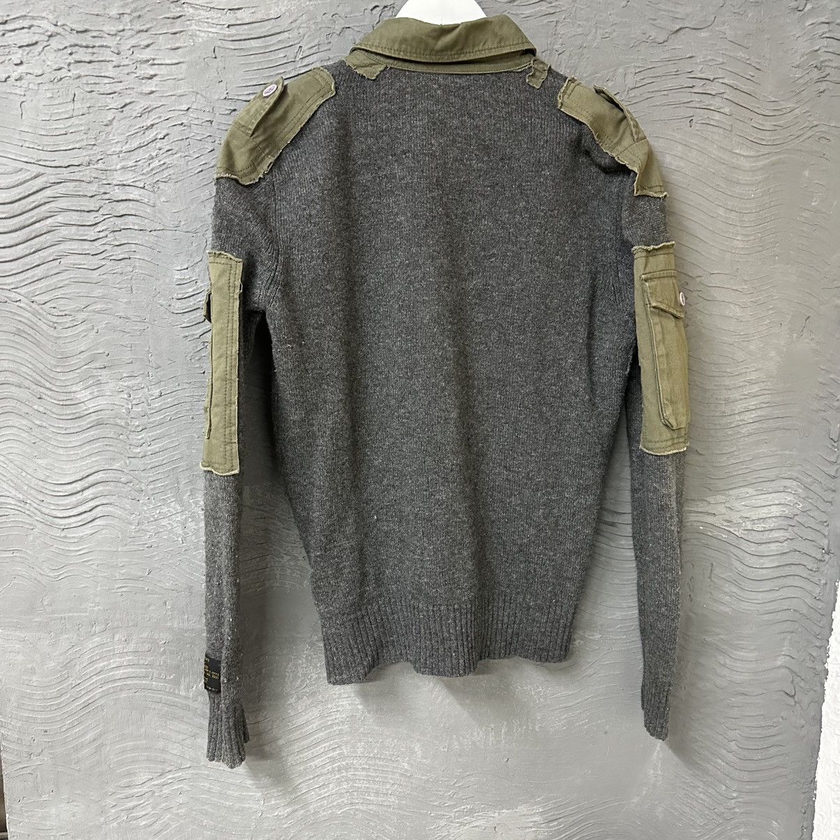 Diesel Diesel Reworked Military Wool Knit Sweater Army Patchwork Size US L / EU 52-54 / 3 - 6 Thumbnail