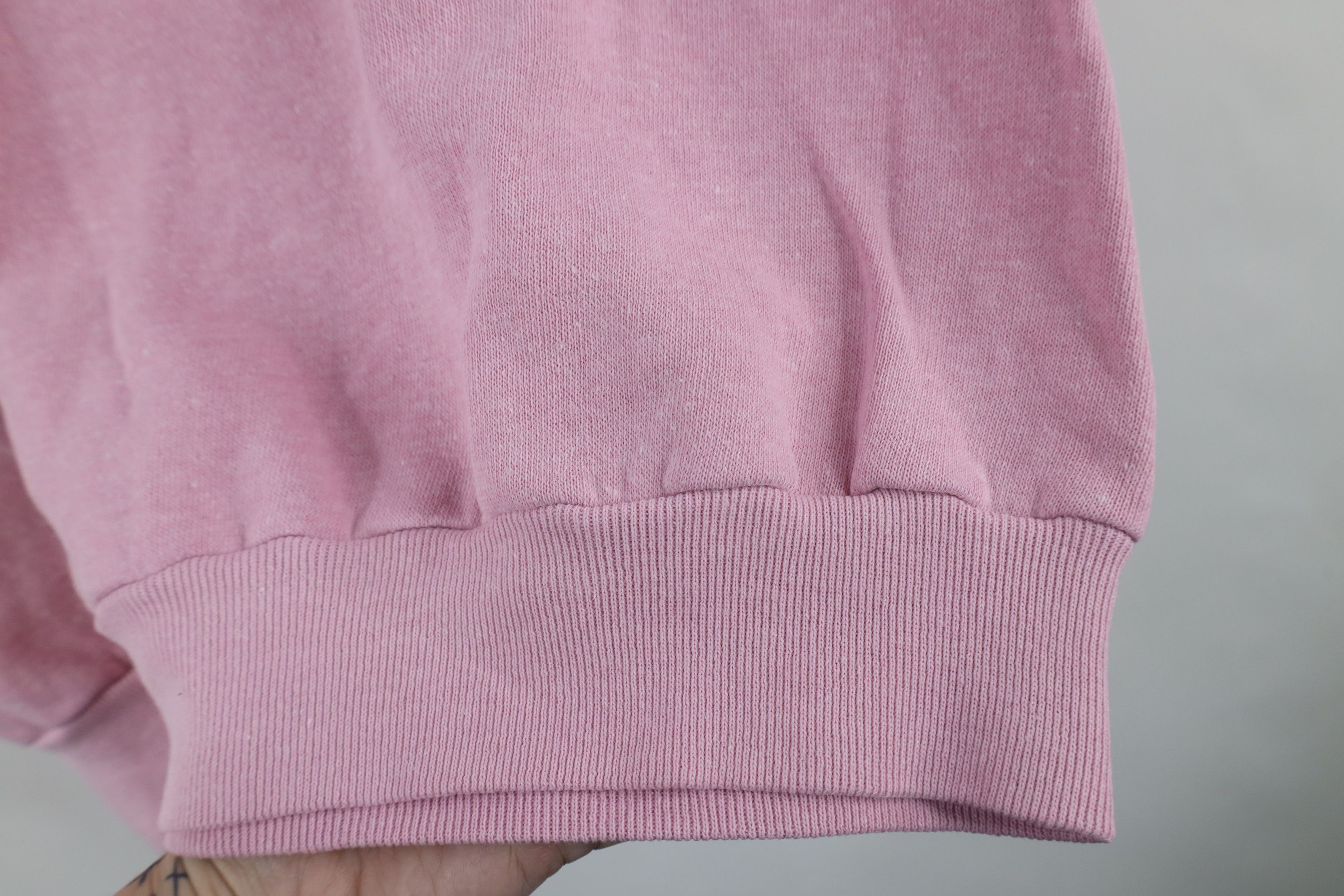 Vintage Vintage 90s Streetwear Seam Short Sleeve Sweatshirt Pink USA Size L / US 10 / IT 46 - 9 Thumbnail