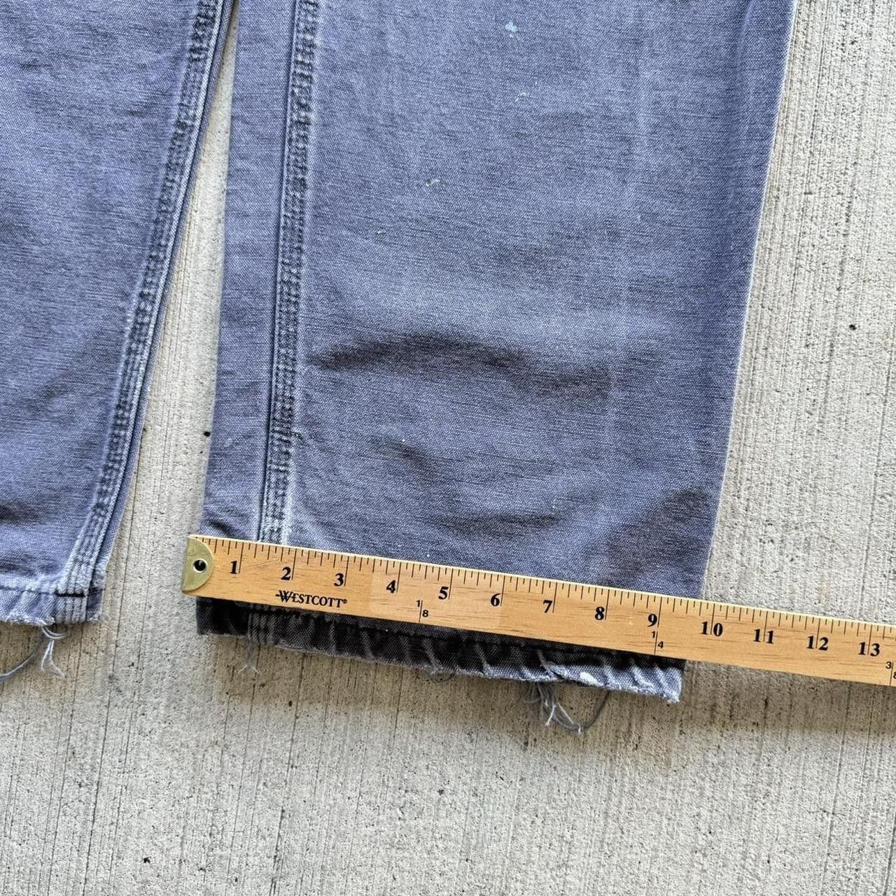 Carhartt Vintage 90s Canvas Carhartt Blue/Grey Distressed Pants Size US 34 / EU 50 - 8 Thumbnail