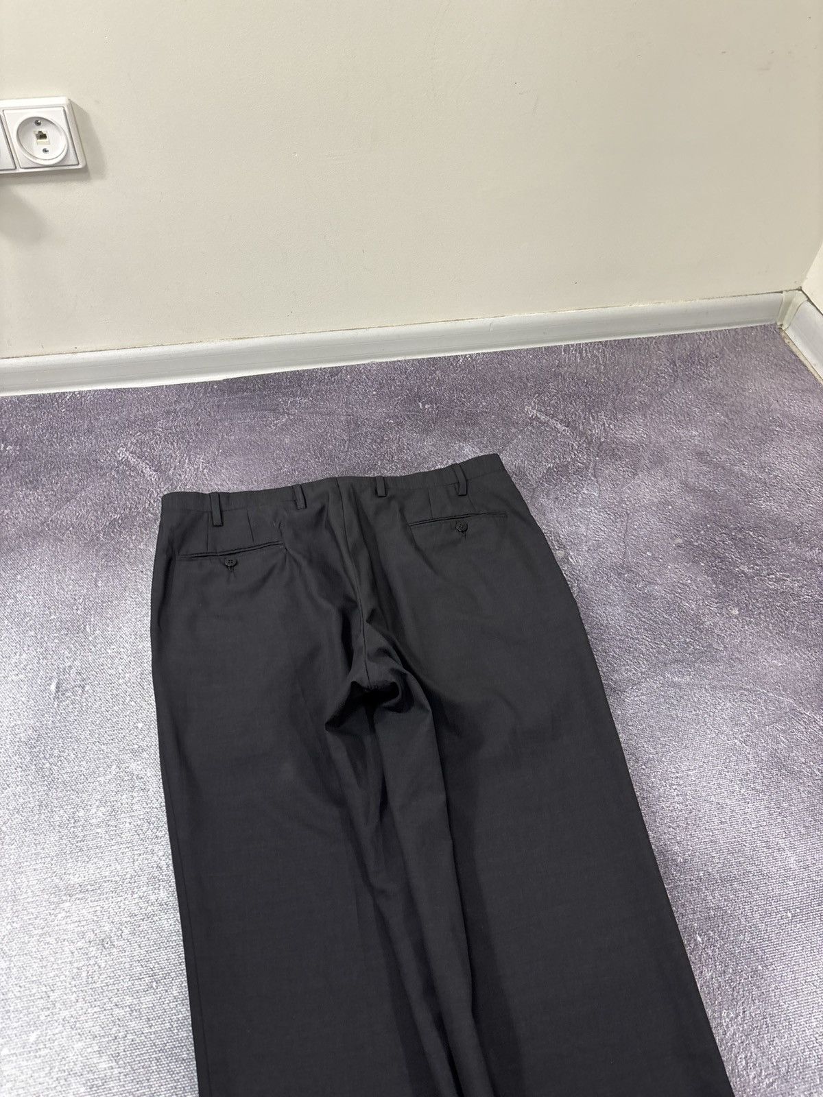 Kiton Kiton Napoli Vintage Dark Gray Flat Front Wool Dress Pants Size US 38 / EU 54 - 11 Thumbnail