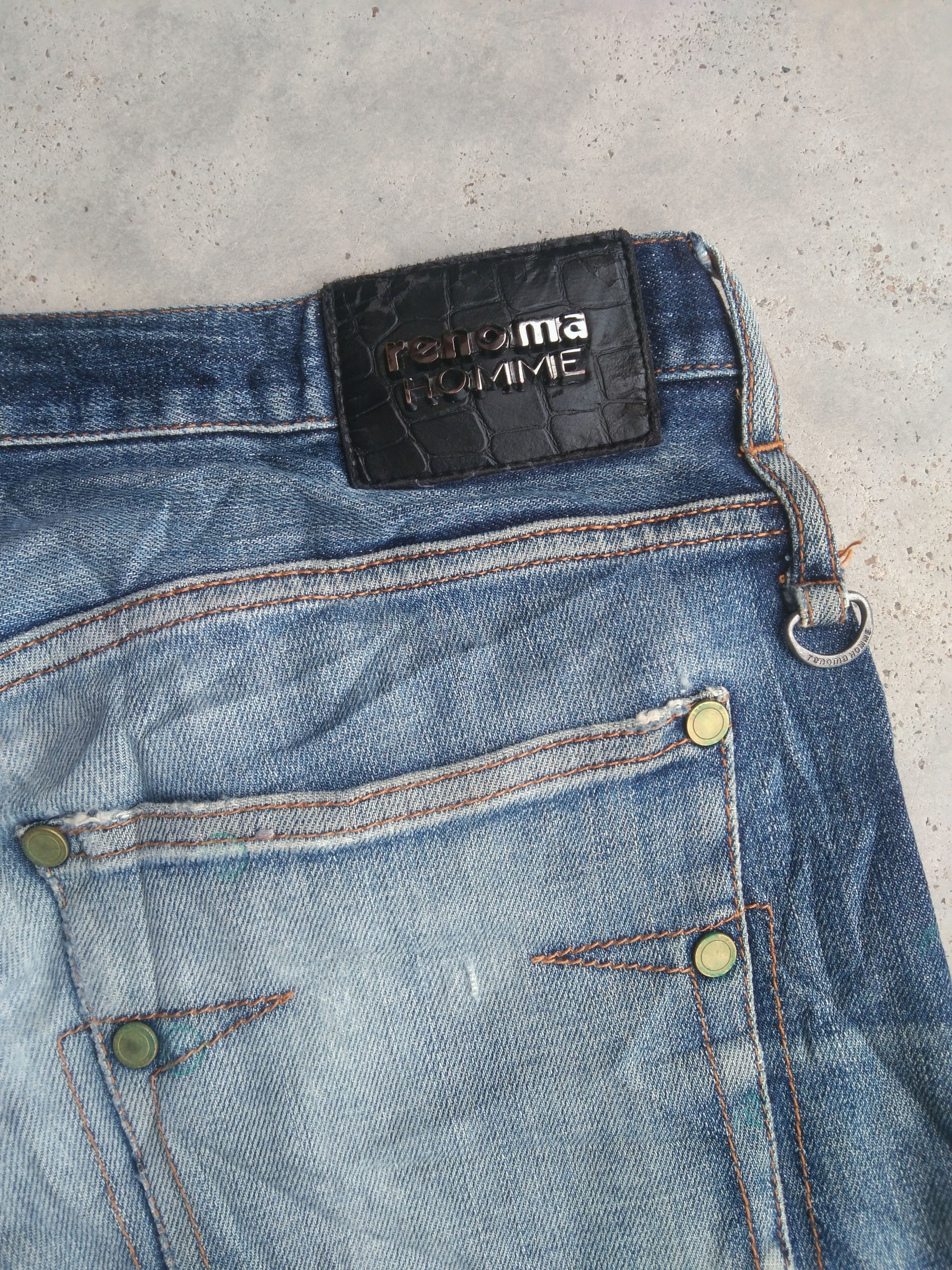 Renoma Vintage Distressed Renoma Homme Blue Washed Jeans 31x30 Size US 31 - 3 Thumbnail