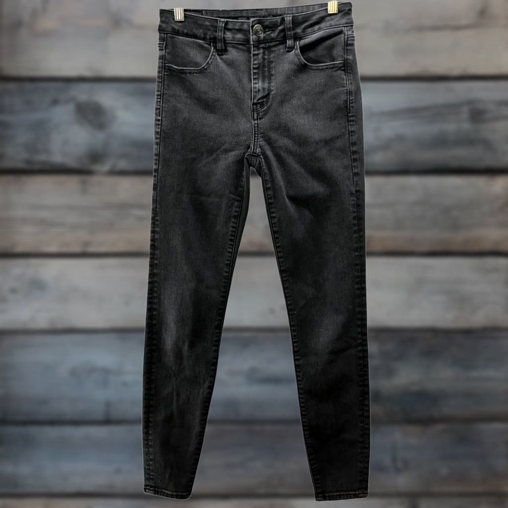 American Eagle Outfitters American Eagle Outfitters Jegging Womens 4 Black Stretch Jeans High-Rise 5-Pocket Denim Size 27" / US 4 / IT 40 - 1 Thumbnail