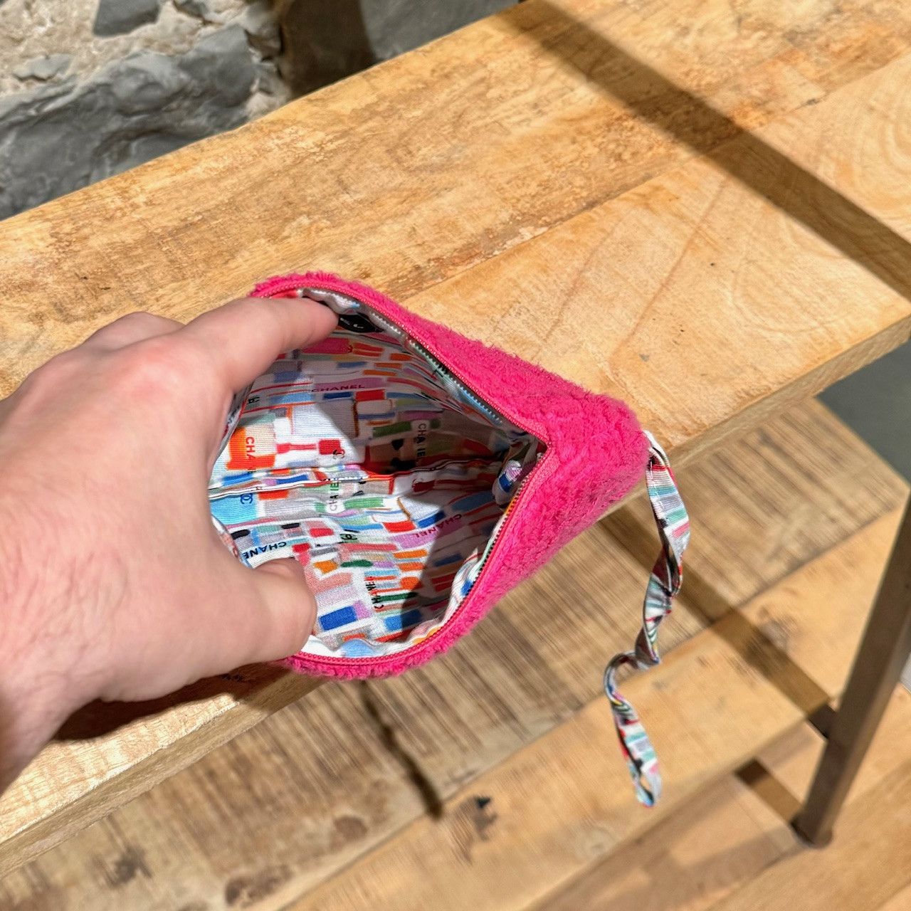 Chanel Chanel 2019 Pink Terry Cloth CC Beach Bag With Pouch & Towel Size ONE SIZE - 12 Thumbnail