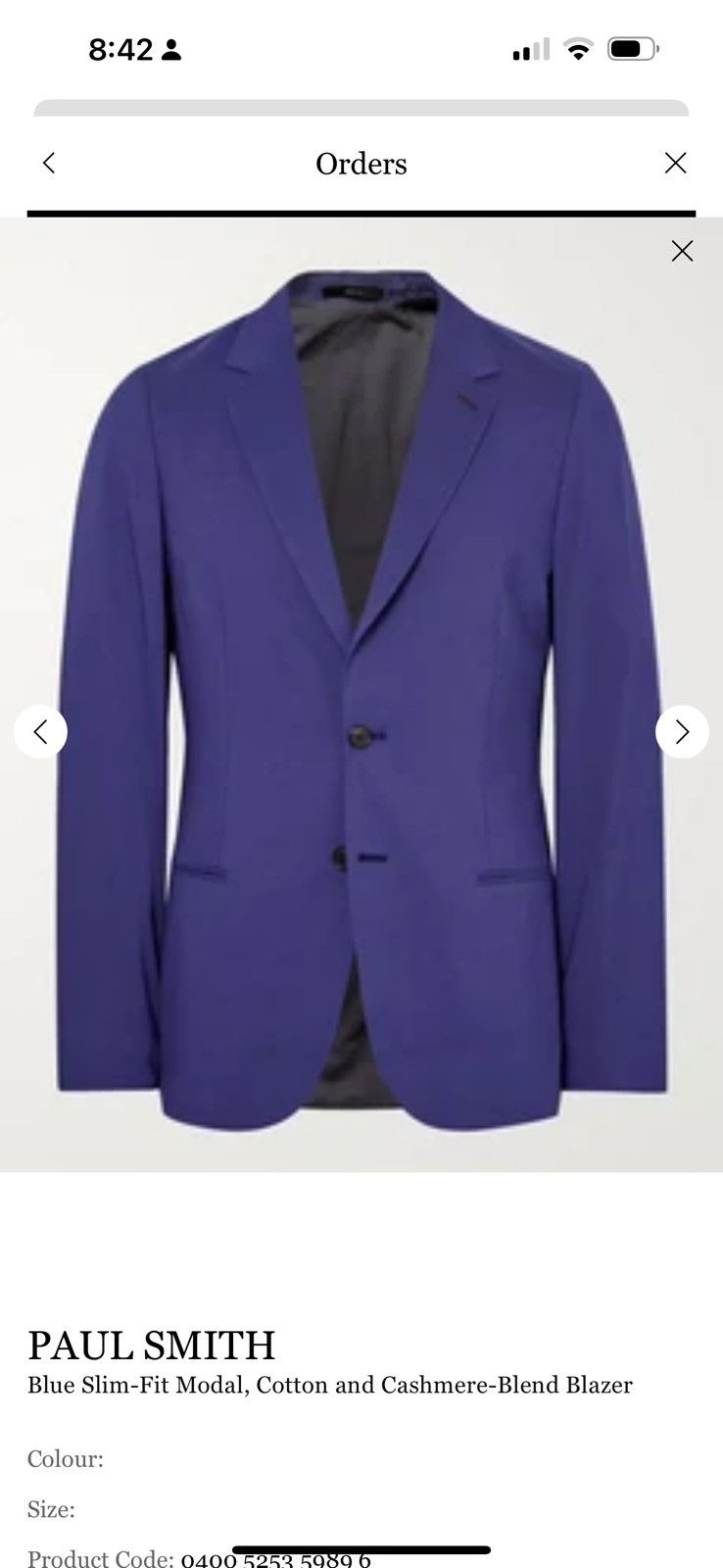 Paul Smith Paul smith blue slim-fit modal cotton / cashmere blend Size 40R - 1 Thumbnail