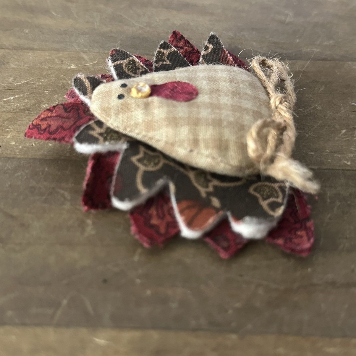 Vintage Vintage fabric turkey Thanksgiving brooch Size ONE SIZE - 4 Thumbnail