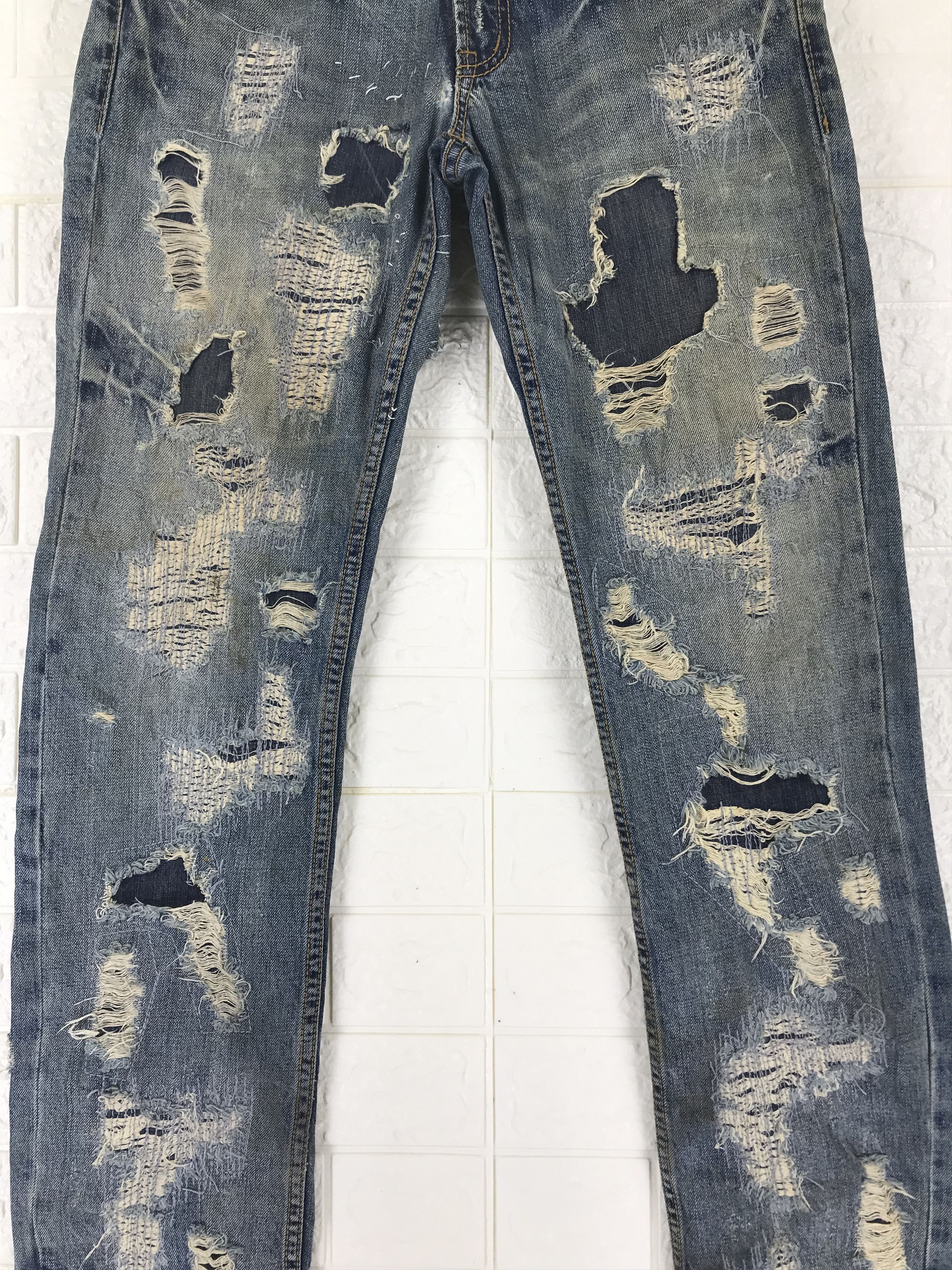 If Six Was Nine Vintage Japanese Distressed Design Jeans Size US 31 - 3 Thumbnail