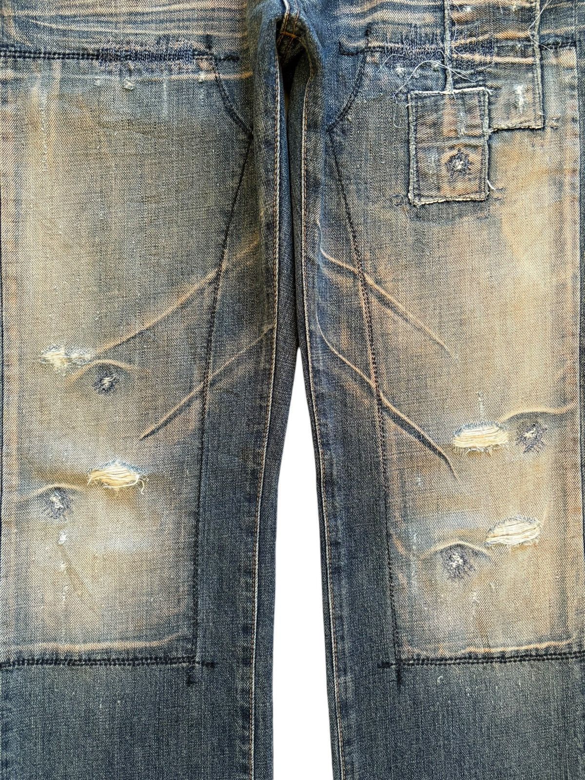 Japanese Brand Vintage Japanese Brand Rusty Mud Wash Patched Loose Jeans Size US 32 / EU 48 - 5 Thumbnail