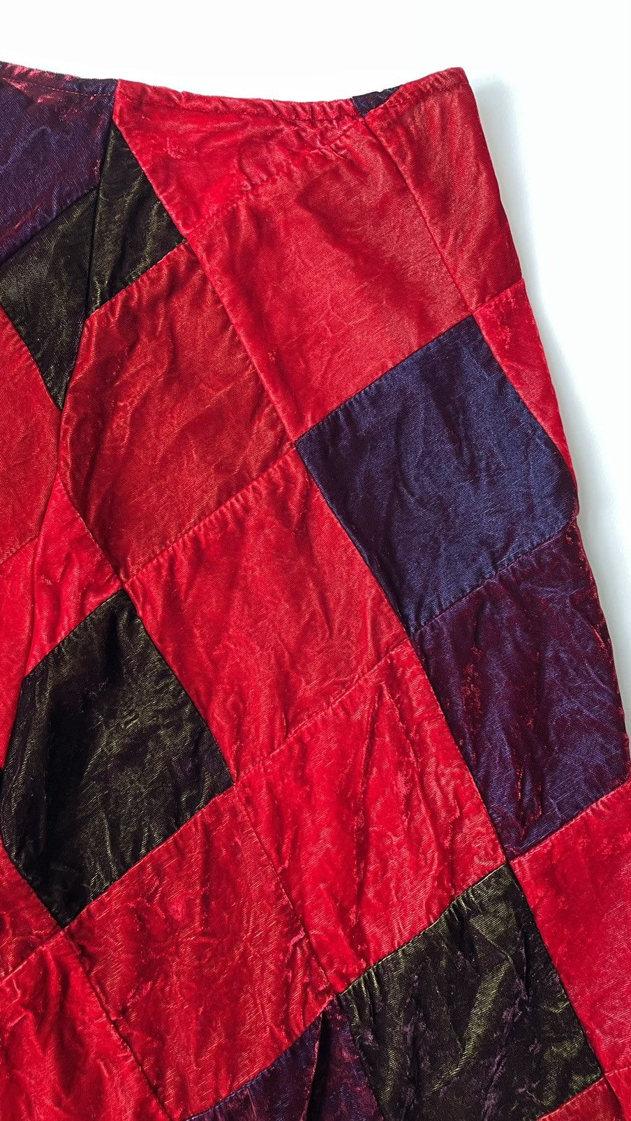 Comme des Garcons S/S 04 Patchwork Velvet Mid Skirt Size 26" / US 2 / IT 38 - 9 Thumbnail