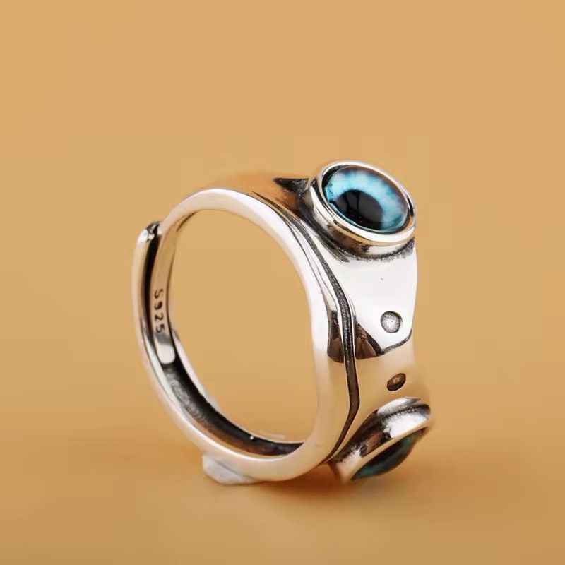 Jewelry Charm Blue Eyes Frog Rings Size ONE SIZE - 6 Thumbnail