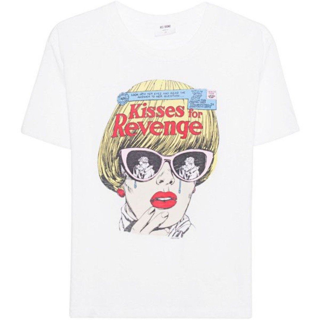 RE/DONE RE/DONE Kisses for Revenge Graphic Retro 70's Loose Tee Vint Size XS / US 0-2 / IT 36-38 - 1 Thumbnail