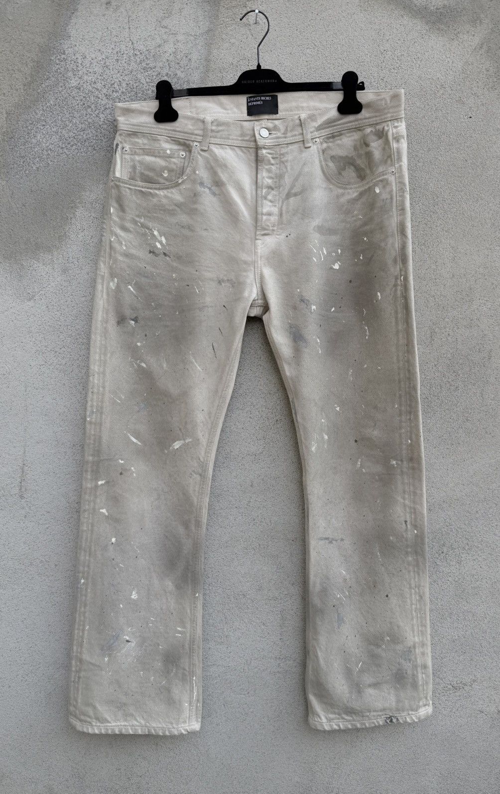 Enfants Riches Deprimes Flare Jeans Paint White SS26