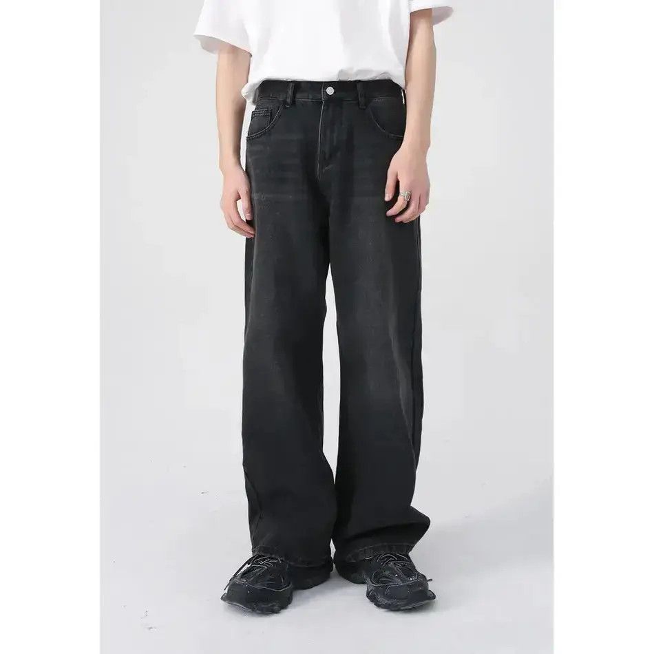 Japanese Brand Retro straight black wide leg jeans Size US 32 / EU 48 - 6 Thumbnail