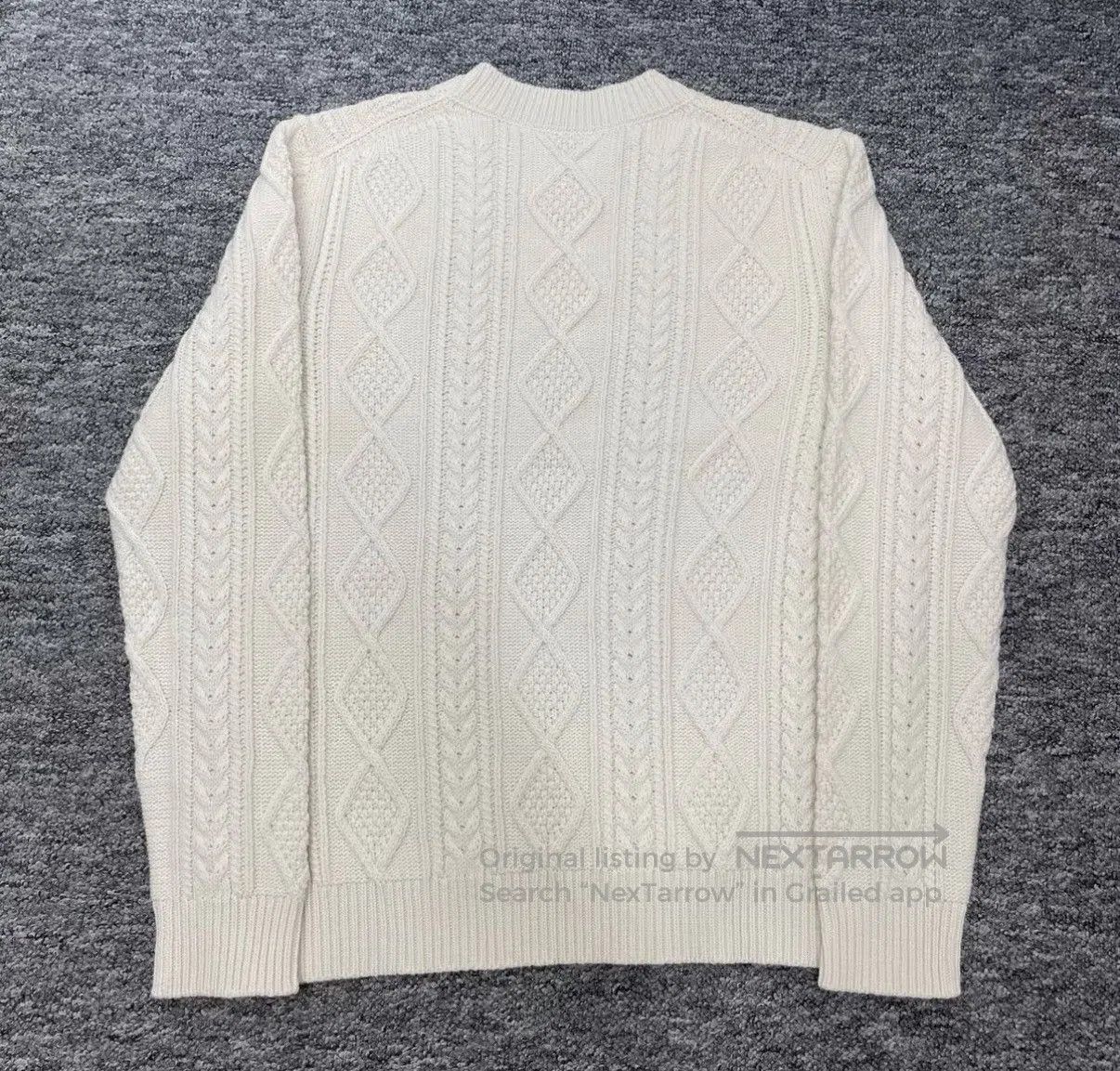 Prada White Cable Knit Crewneck Sweater. Size US M / EU 48-50 / 2 - 2 Thumbnail