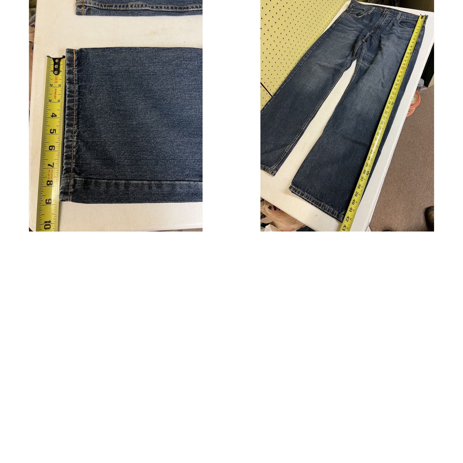 Levi's Levi's 569 Loose Straight Denim Jeans 100% Cotton 36x32 Blue Dark Distressed Mid Rise Mens Regular Jeans 5-Pocket Pattern Solid Cap Size US 36 / EU 52 - 8 Thumbnail