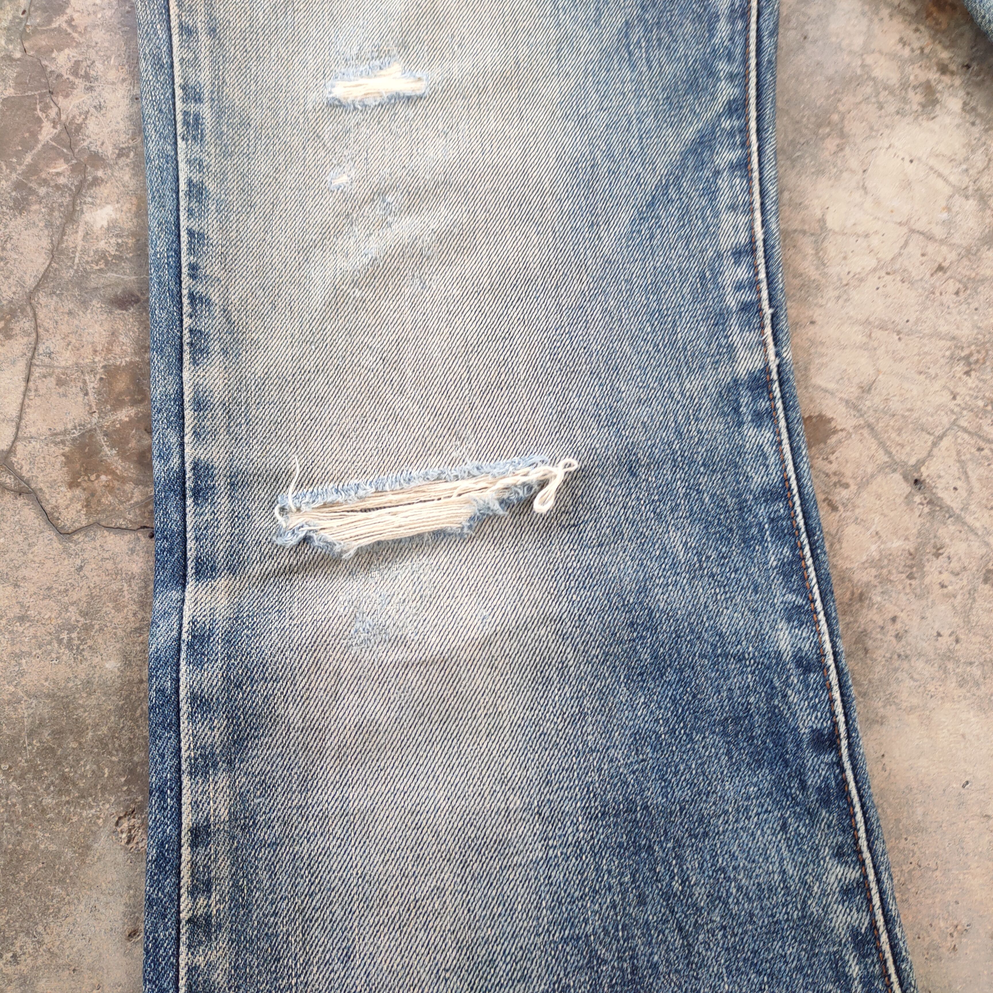 Edwin FLARE EDWIN 401 VINTAGE FADED RIPPED JEANS DENIM PANTS Size US 33 - 5 Thumbnail