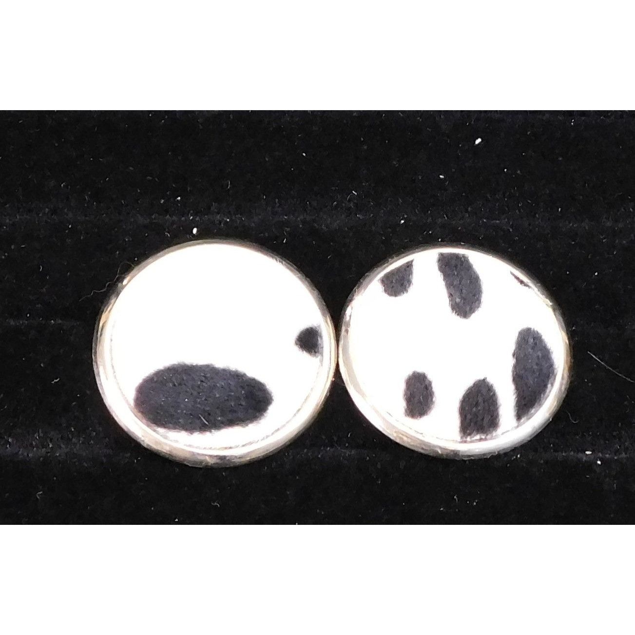 Other Vintage Fuzzy Animal Spot Black And White Earrings Size ONE SIZE - 3 Thumbnail
