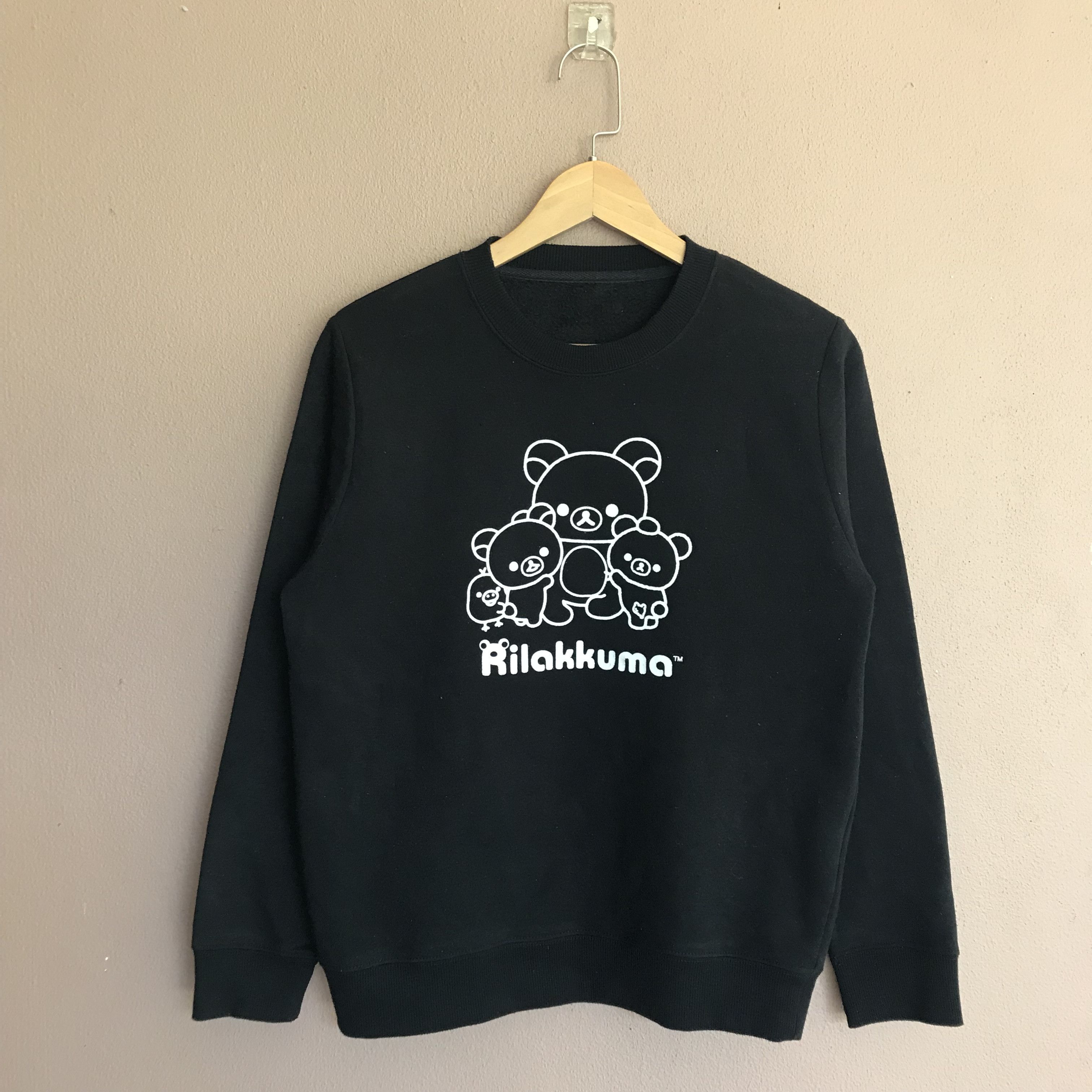Anime × Cartoon Network Rilakkuma san-x pullover black sweatshirt Size US S / EU 44-46 / 1 - 1 Thumbnail