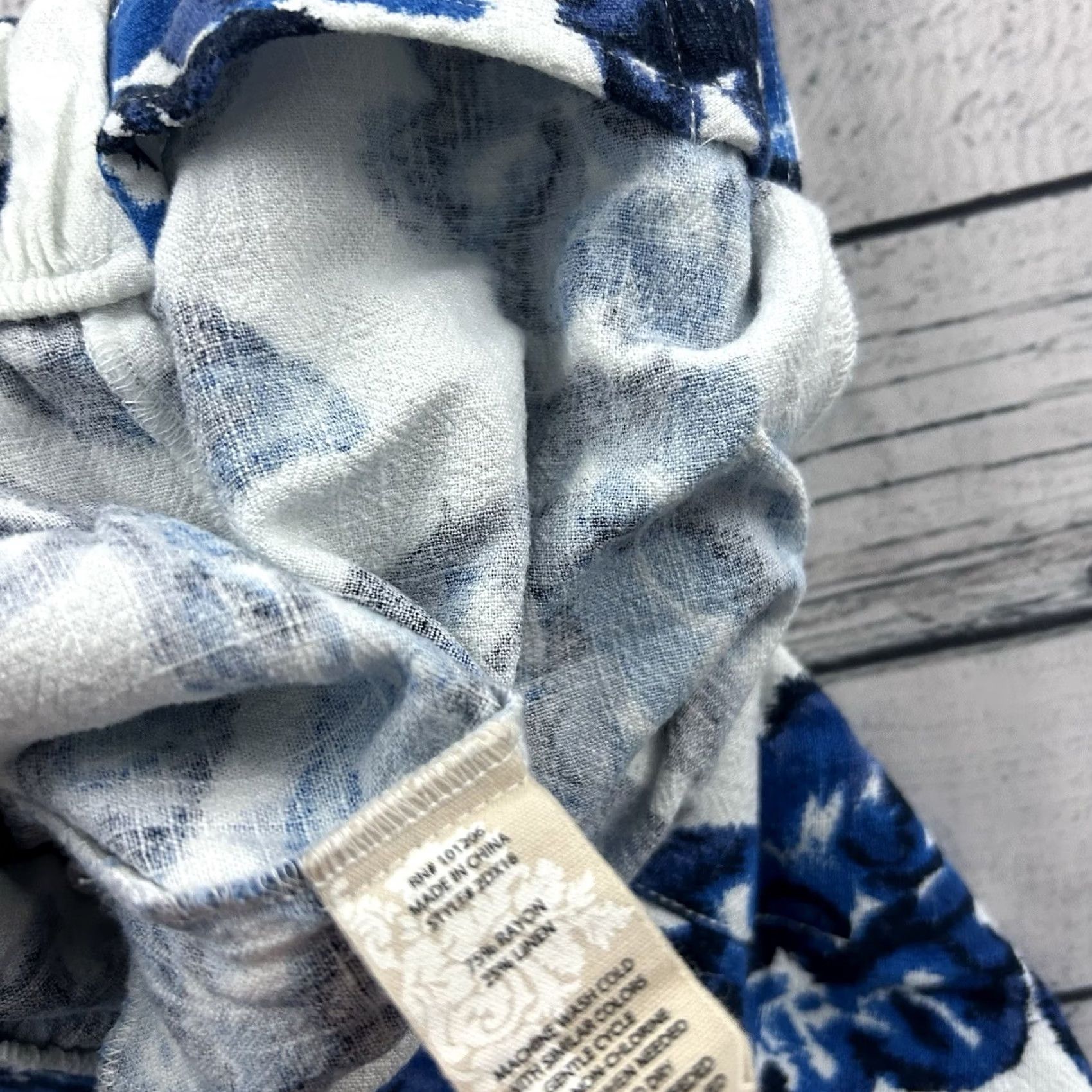 Soft Surroundings Soft Surroundings Linen Pants Floral Blue XS Womens Regular Size 26" / US 2 / IT 38 - 5 Thumbnail