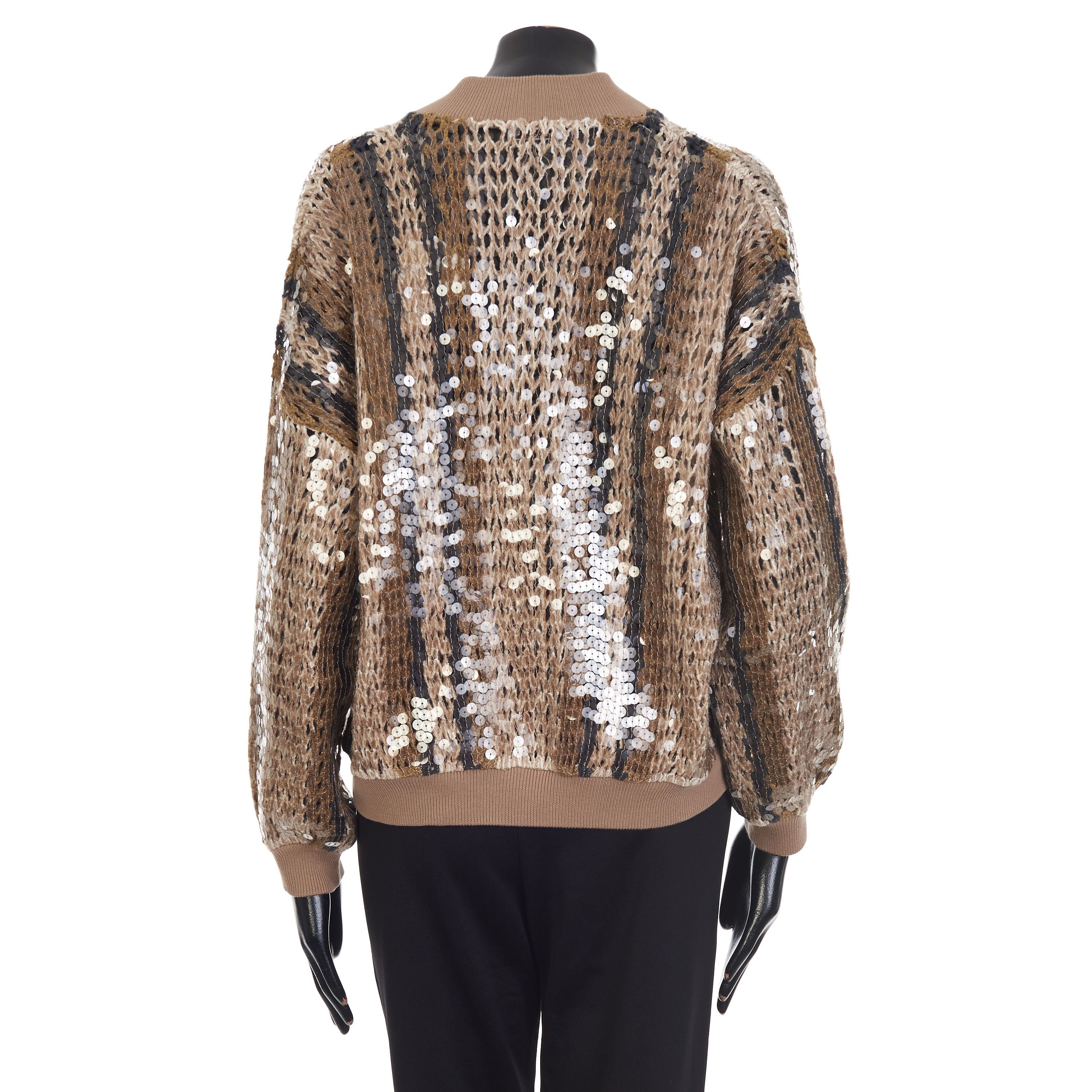 Brunello Cucinelli Stripe Embroidery Bomber Jacket - Jute & Cotton Size M / US 6-8 / IT 42-44 - 10 Thumbnail
