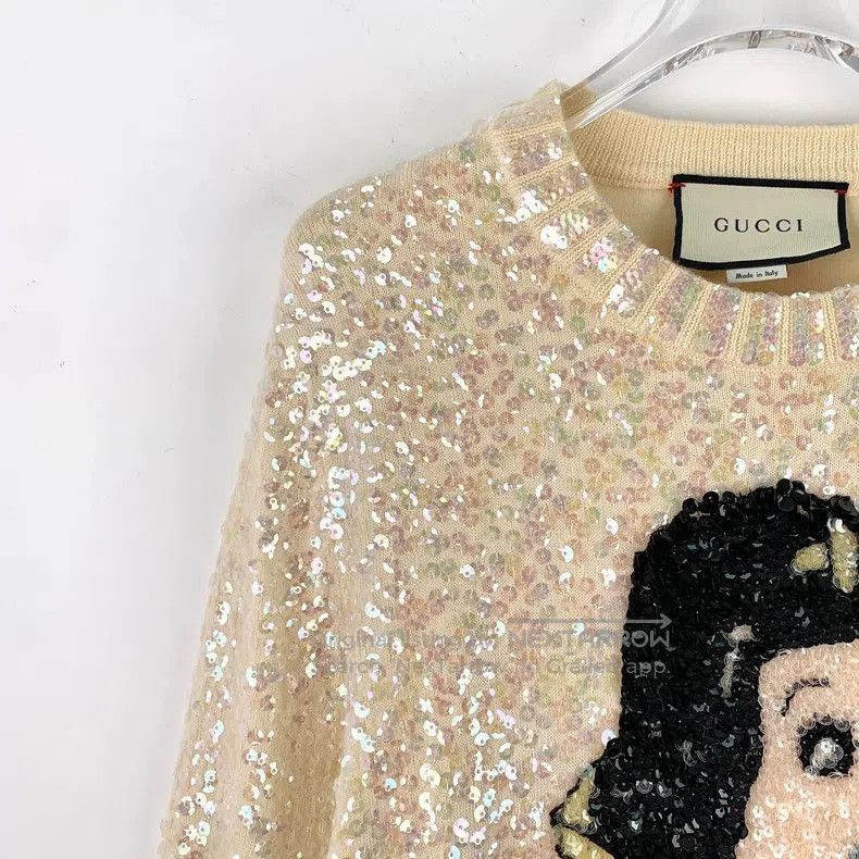 Gucci Gucci Beige Sequin Snow White Sweater. Size US S / EU 44-46 / 1 - 3 Thumbnail