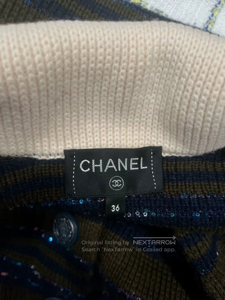 Chanel Chanel 20C Station Blue and Green Striped Coat Size XS / US 0-2 / IT 36-38 - 3 Thumbnail