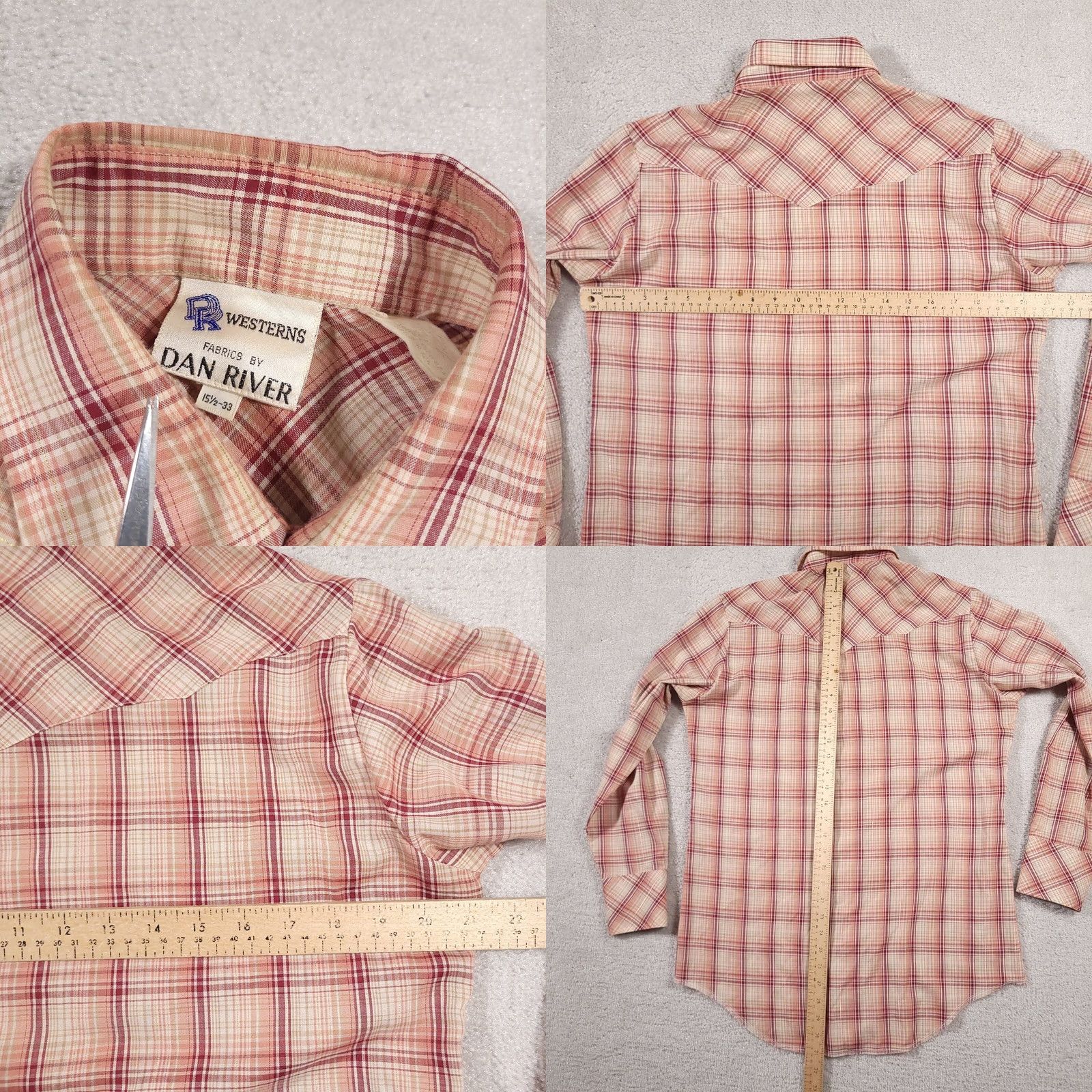 Vintage VINTAGE Dan River DR Westerns Long Sleeve Pearl Snap Shirt Mens 15.5 33 USA Made Size US L / EU 52-54 / 3 - 8 Thumbnail