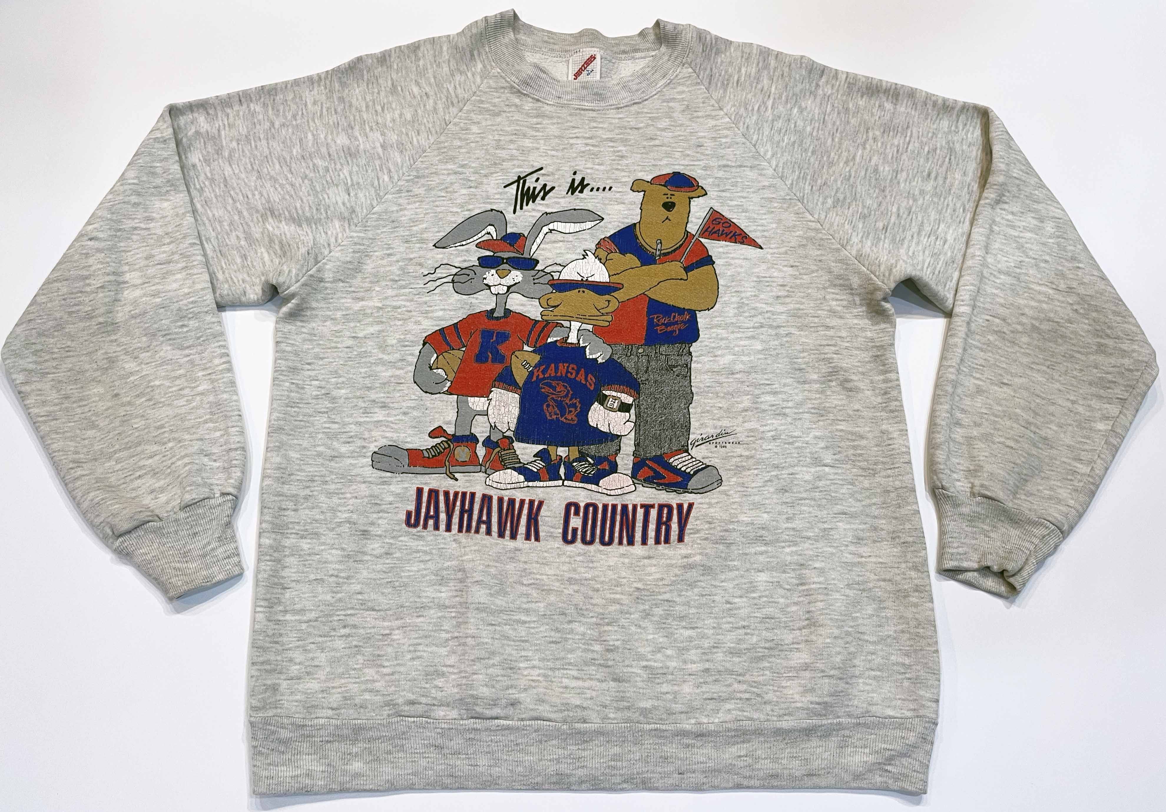 Jerzees Vintage Jerzees NCAA Kansas Jayhawks Crewneck Sweatshirt Size US L / EU 52-54 / 3 - 1 Thumbnail