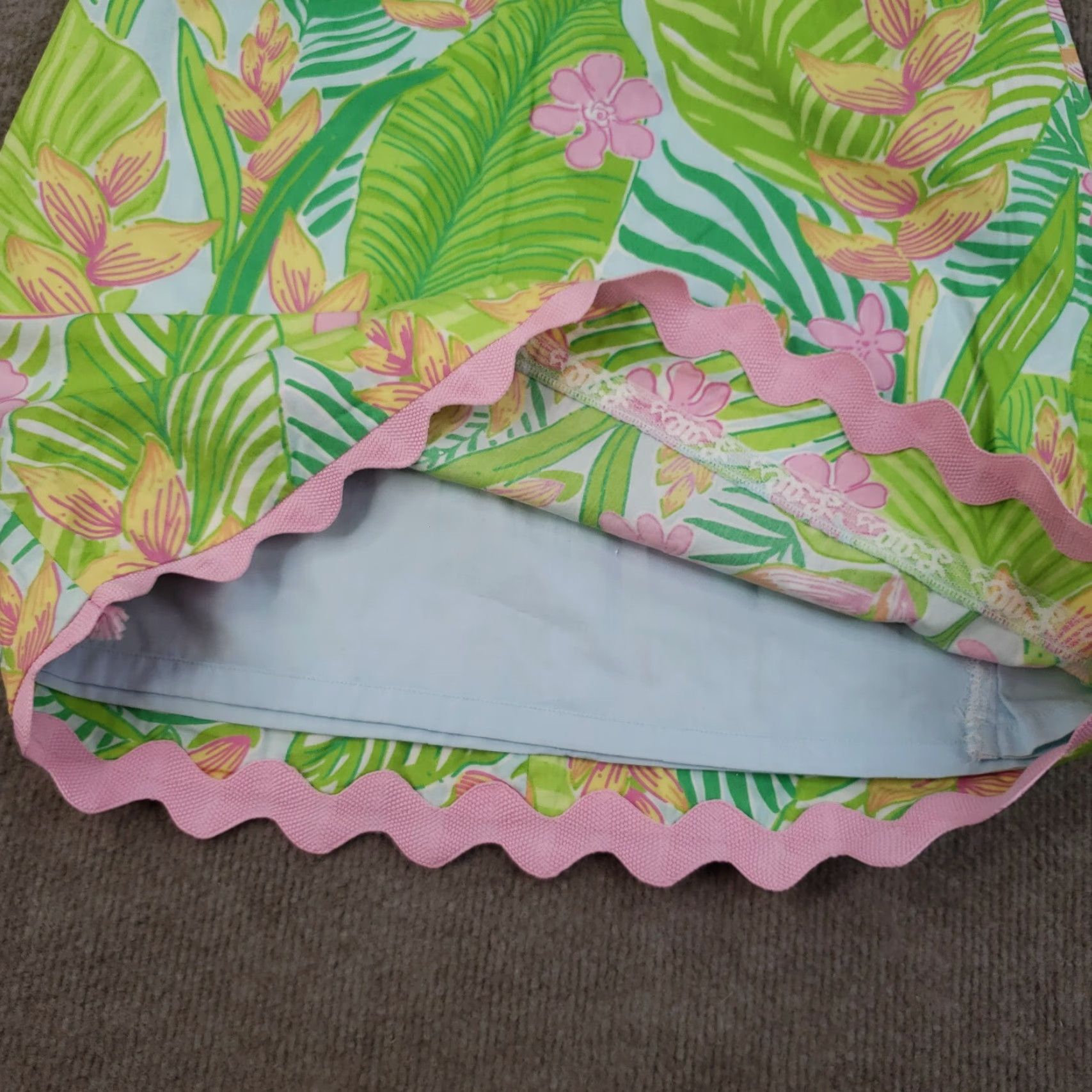 Lilly Pulitzer VINTAGE Lilly Pulitzer Skirt Women 8 Pink Floral Mini Short with Pockets Size 36" / US 14 / IT 50 - 7 Thumbnail