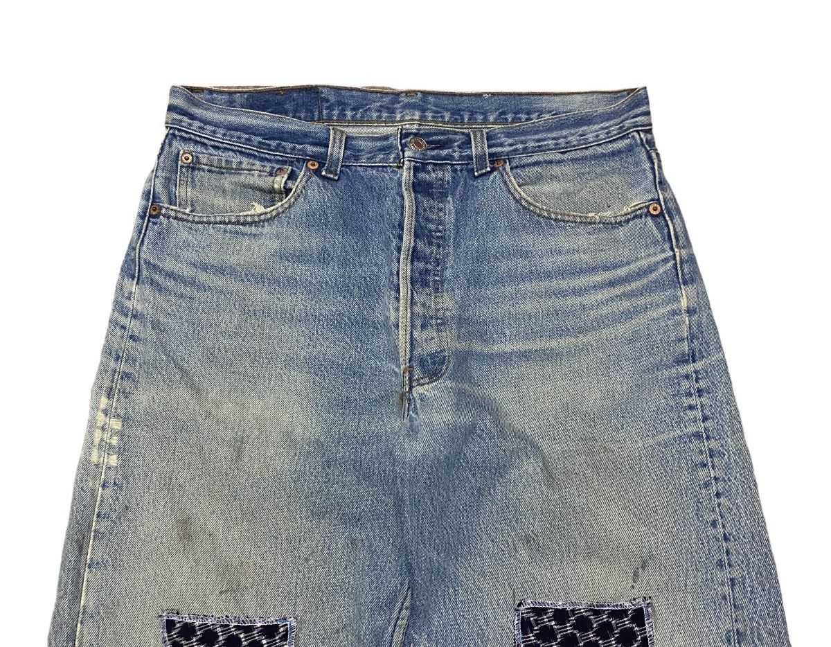 Levi's Vintage Brand Levi’s Made In Usa Patchwork Jeans 1990s Size US 35 - 3 Thumbnail