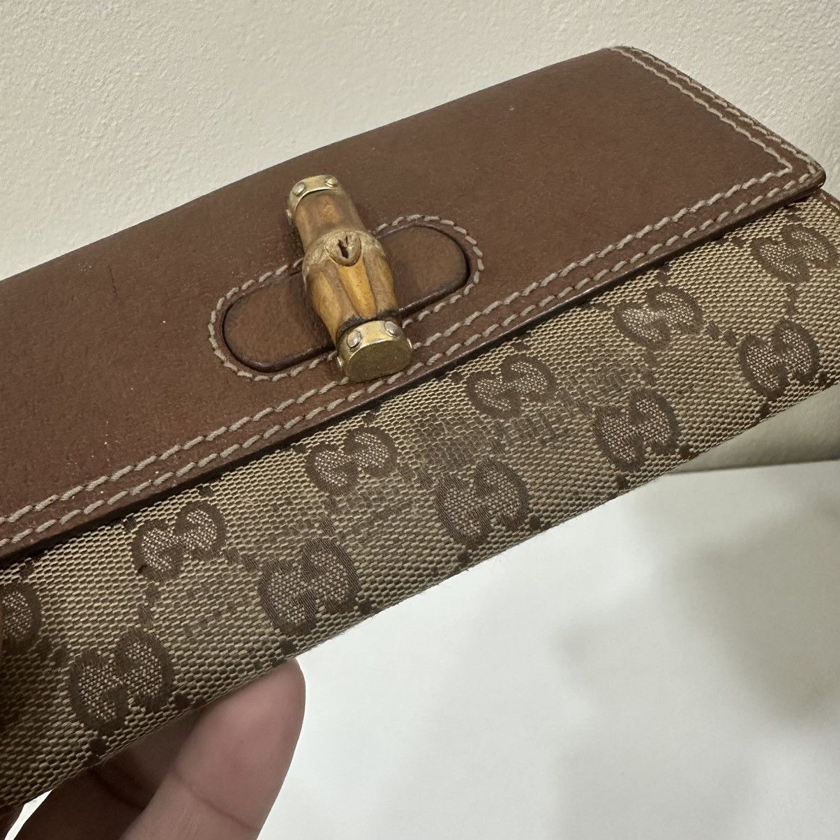 Gucci ‼️LASTDROP‼️ AUTHENTIC GUCCI BAMBOO CANVAS LONG WALLET PURSES Size ONE SIZE - 5 Thumbnail