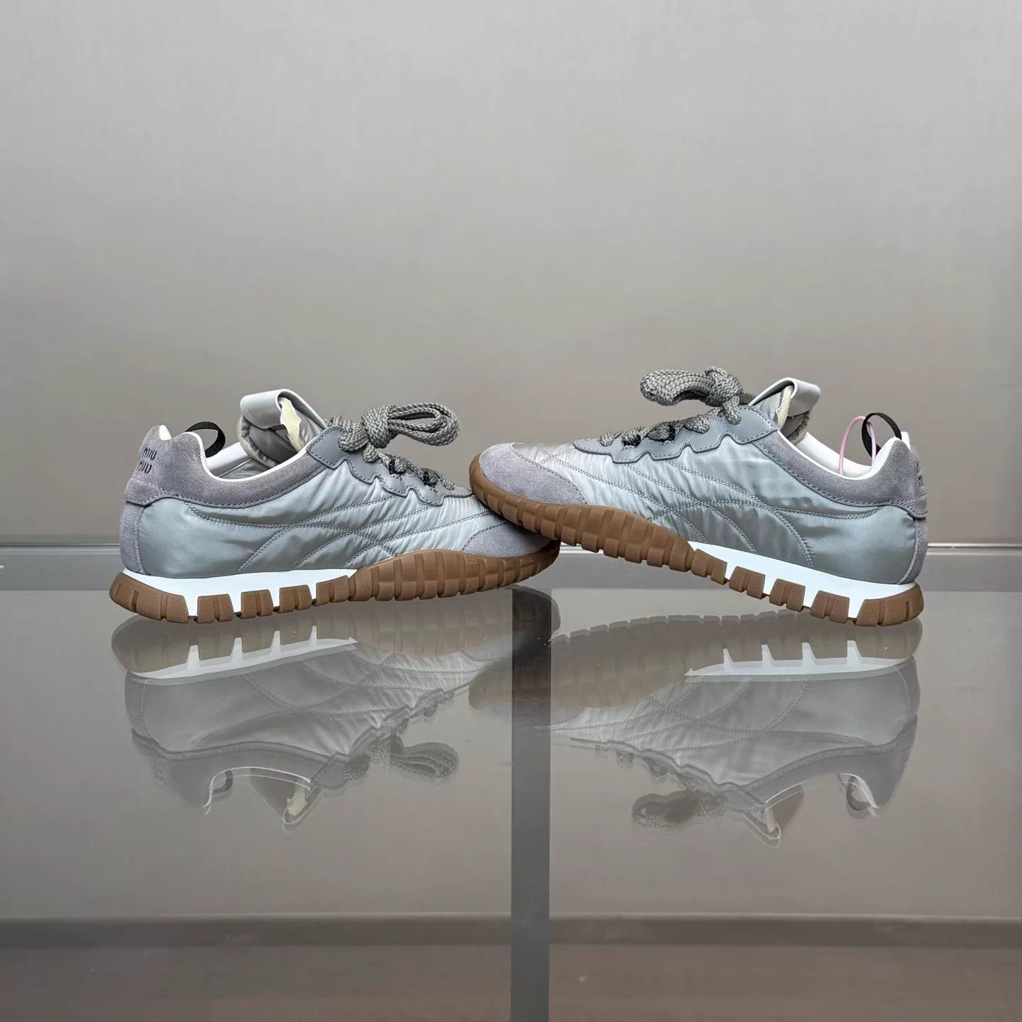 Miu Miu MIU MIU 26SS Tyre Cloud Gray Biscuit Trainer 36 Size US 5.5 / IT 35.5 - 6 Thumbnail