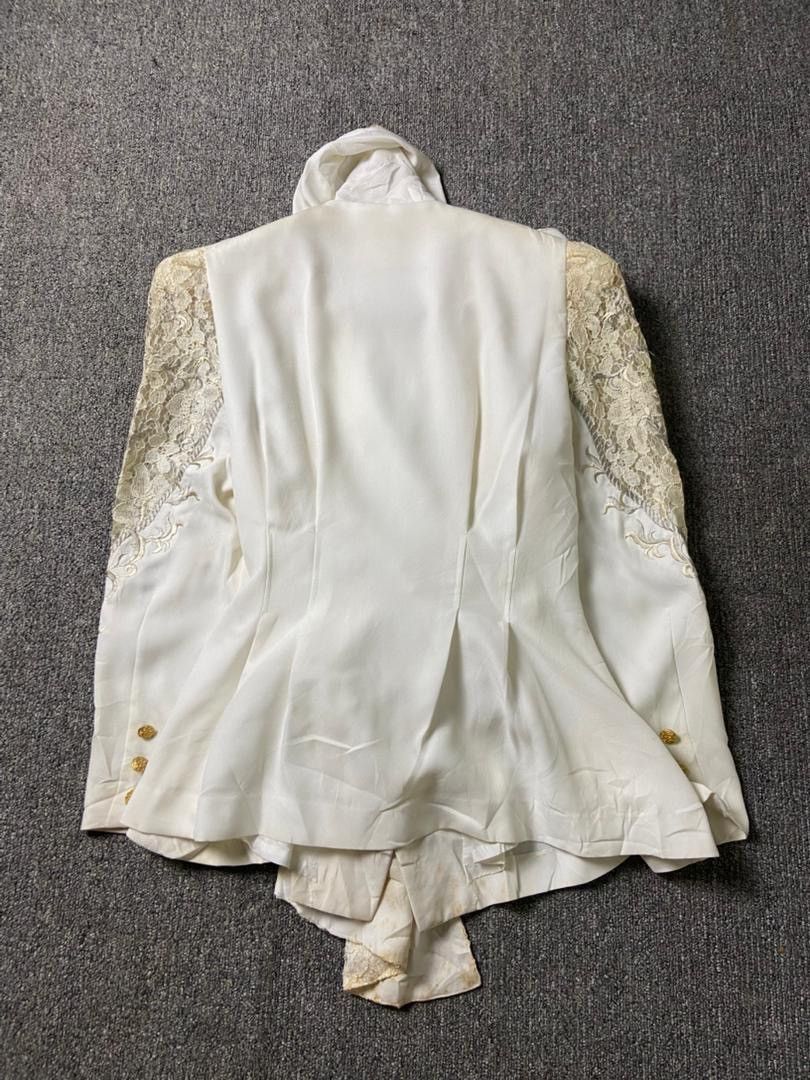 Japanese Brand First Eleven Vintage-Style Bridal Lace Top (185) Size XS / US 0-2 / IT 36-38 - 2 Thumbnail