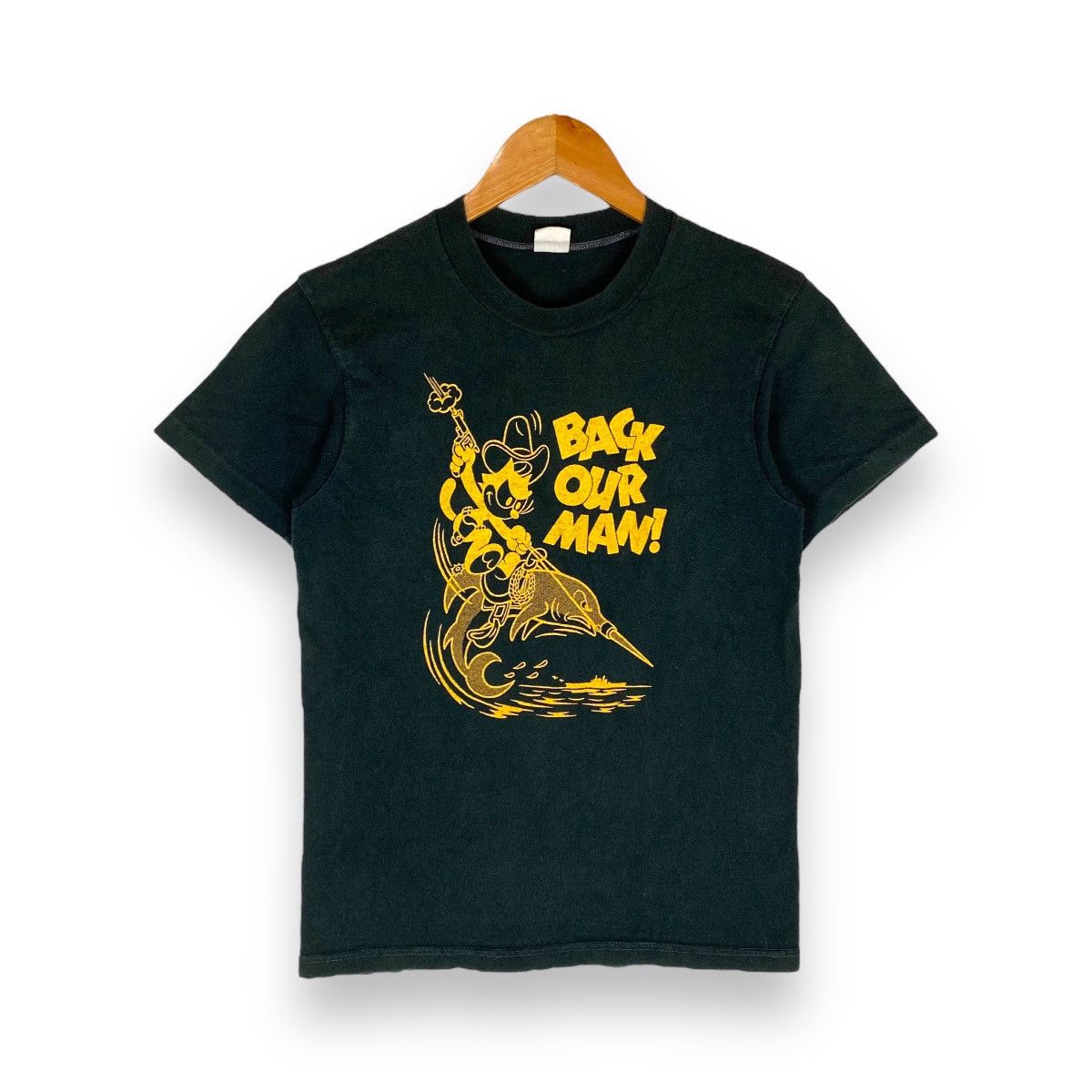 Vintage VINTAGE 90's REAL MCCOY FELIX BACK OUR MAN TEE | Grailed