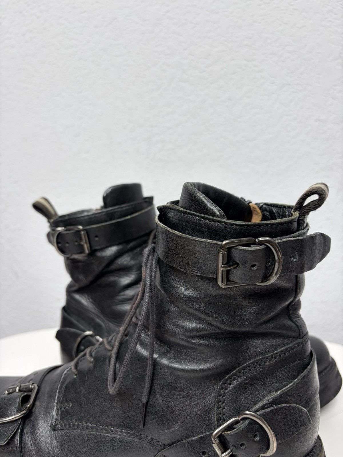 If Six Was Nine Vintage 00s Guidi CCP Style Distressed Leather Biker Boots Size US 7 / EU 40 - 11 Thumbnail