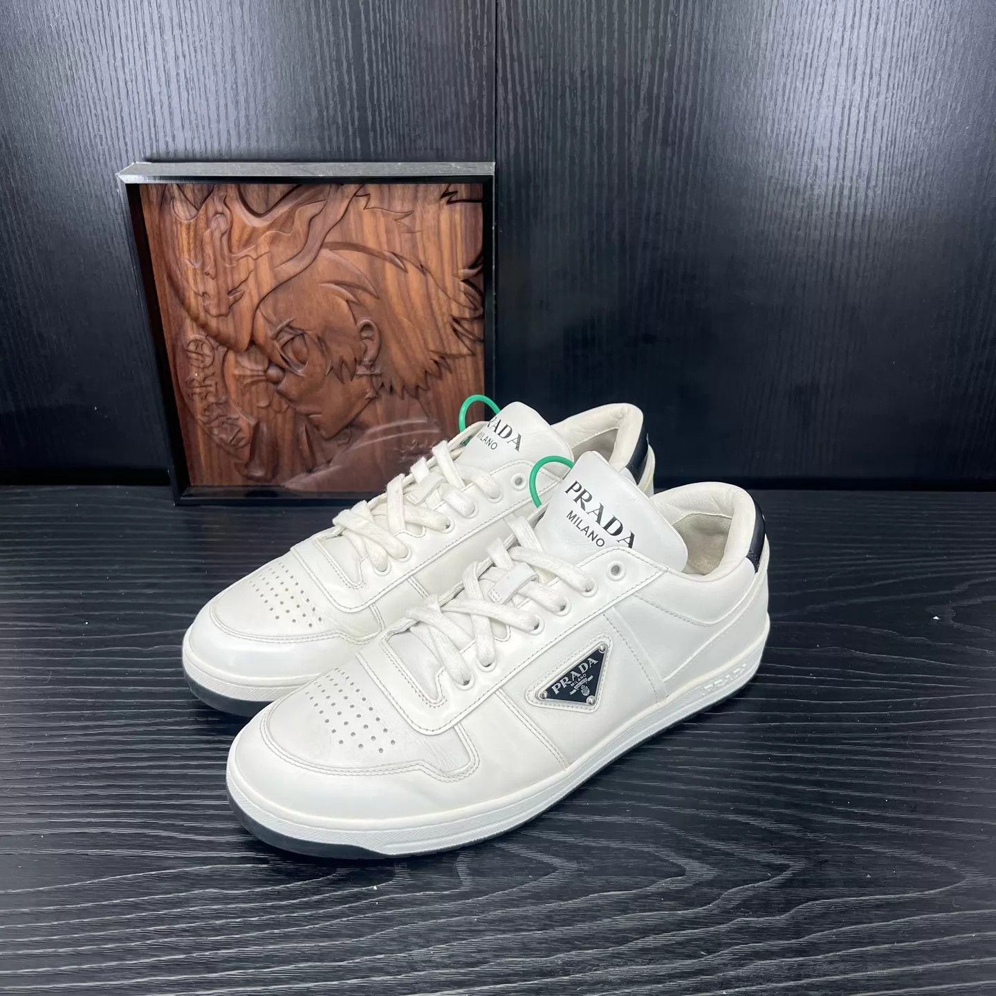 Prada Prada White Triangle Logo Sneakers 6/40 Size US 7 / EU 40 - 1 Thumbnail
