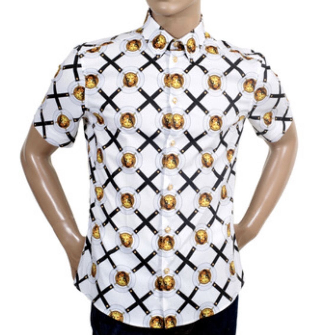 Versus Versace Vintage Versus Versace Lion Head Belt Full Print Shirt Size US M / EU 48-50 / 2 - 10 Thumbnail
