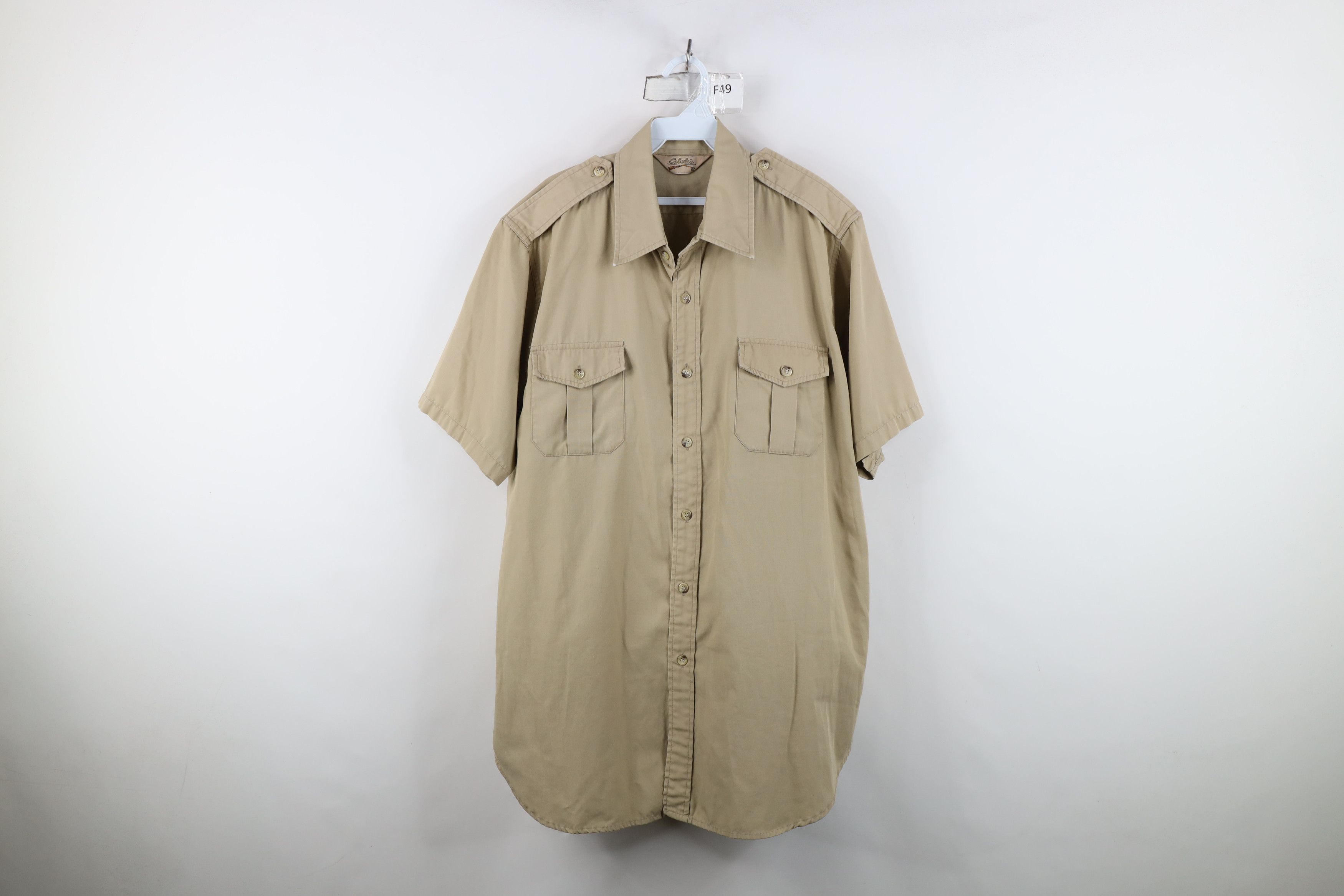 Cabelas Vintage 90s Cabelas Safari Bush Collared Button Shirt Khaki Size US L / EU 52-54 / 3 - 1 Thumbnail