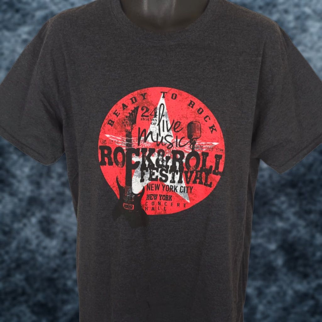 Jerzees Rock & Roll Festival T Shirt Mens Size Large Gray New York City Live Music Shirt Mens L Gray Music Rock Festival T-Shirt Mens Size US L / EU 52-54 / 3 - 1 Thumbnail