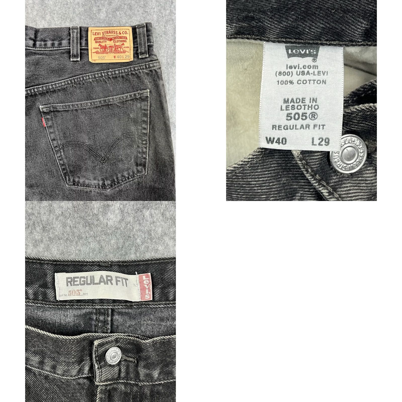 Levi's VINTAGE Levi's 505 Jeans Men's Black Regular Fit Distressed Denim Size 40x29 Size US 40 / EU 56 - 8 Thumbnail