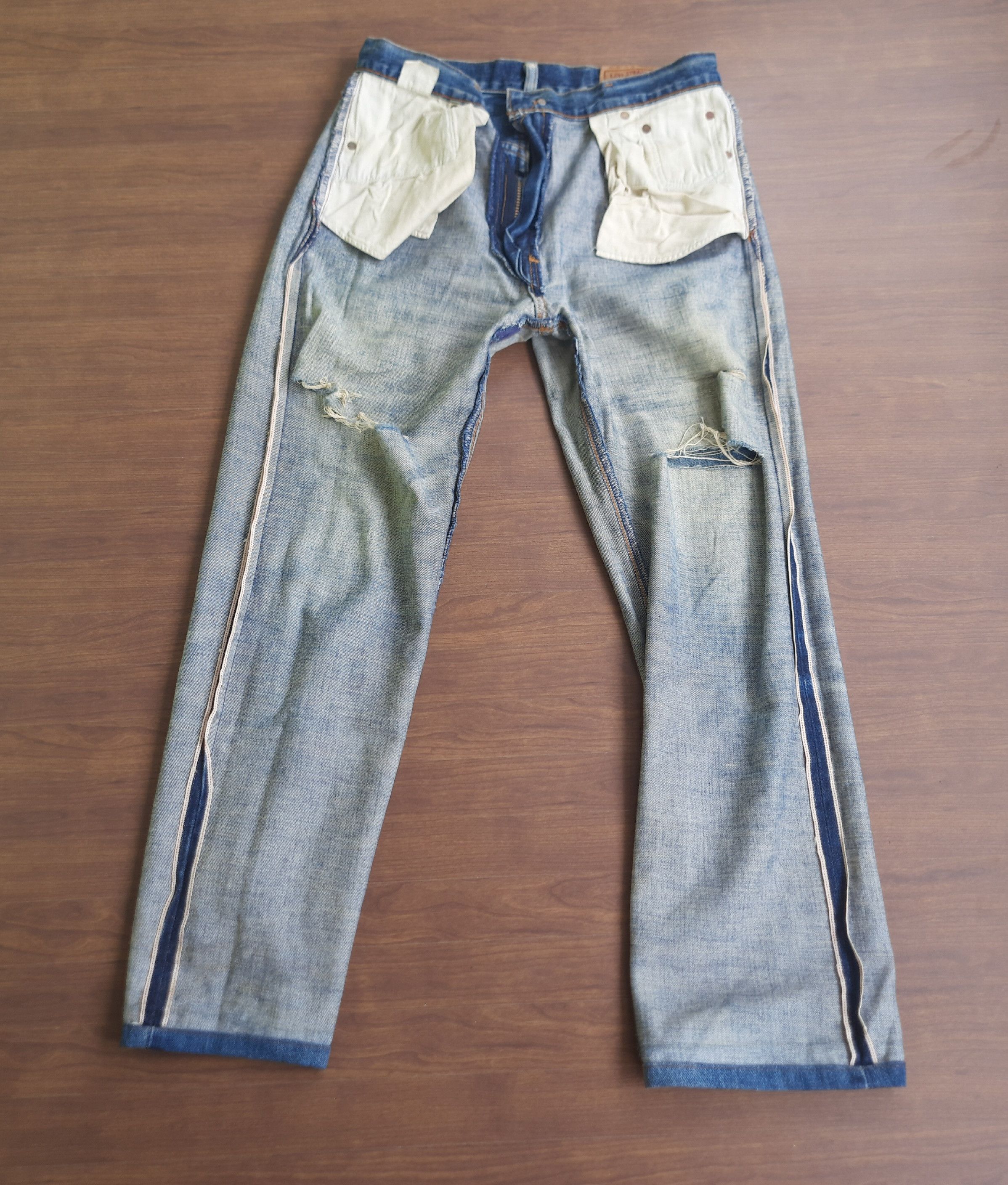 Japanese Brand Distressed Vintage Levis Big E Selvedge Denim Pants Size US 31 - 11 Thumbnail