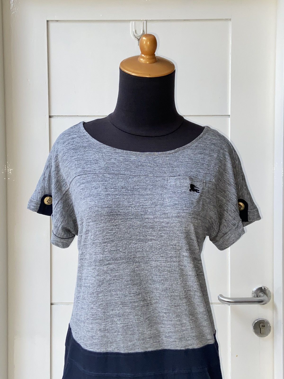 Burberry BURBERRY Grey Midi Dress Size XS / US 0-2 / IT 36-38 - 6 Thumbnail