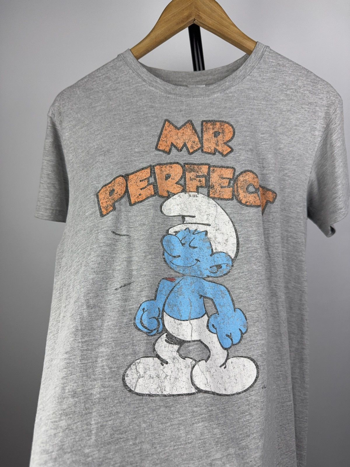 Vintage Vintage 2011 The Smurfs “Mr Perfect” Grey Graphic Tee M Size US M / EU 48-50 / 2 - 3 Thumbnail