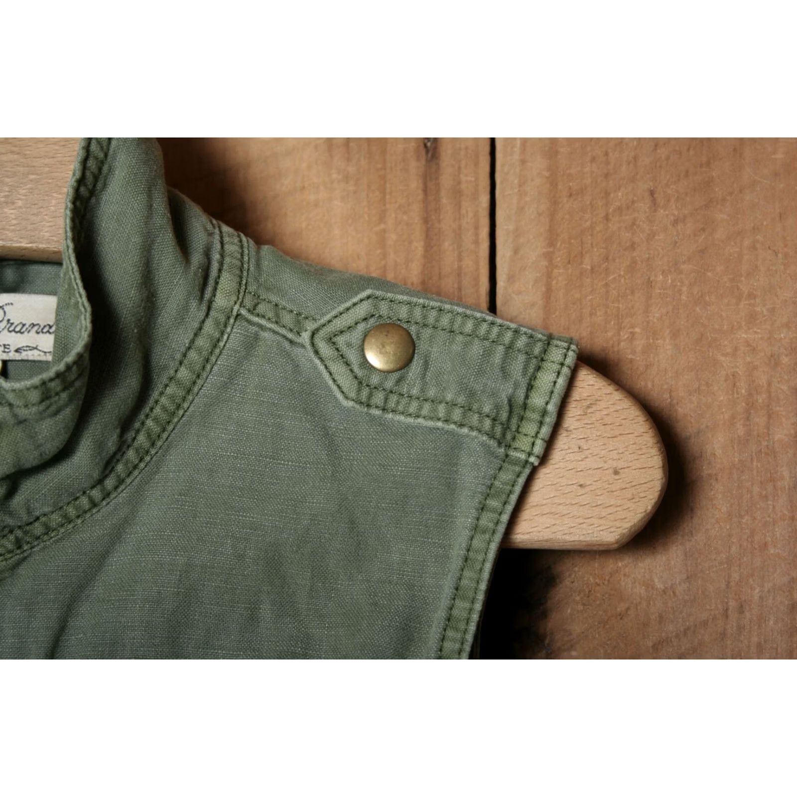 Lucky Brand LUCKY BRAND Live in Love Army Green Linen Blend Military Vest Sz. M Women Shirt Vest Military Jacket Green M Ladies Zip Size M / US 6-8 / IT 42-44 - 5 Thumbnail
