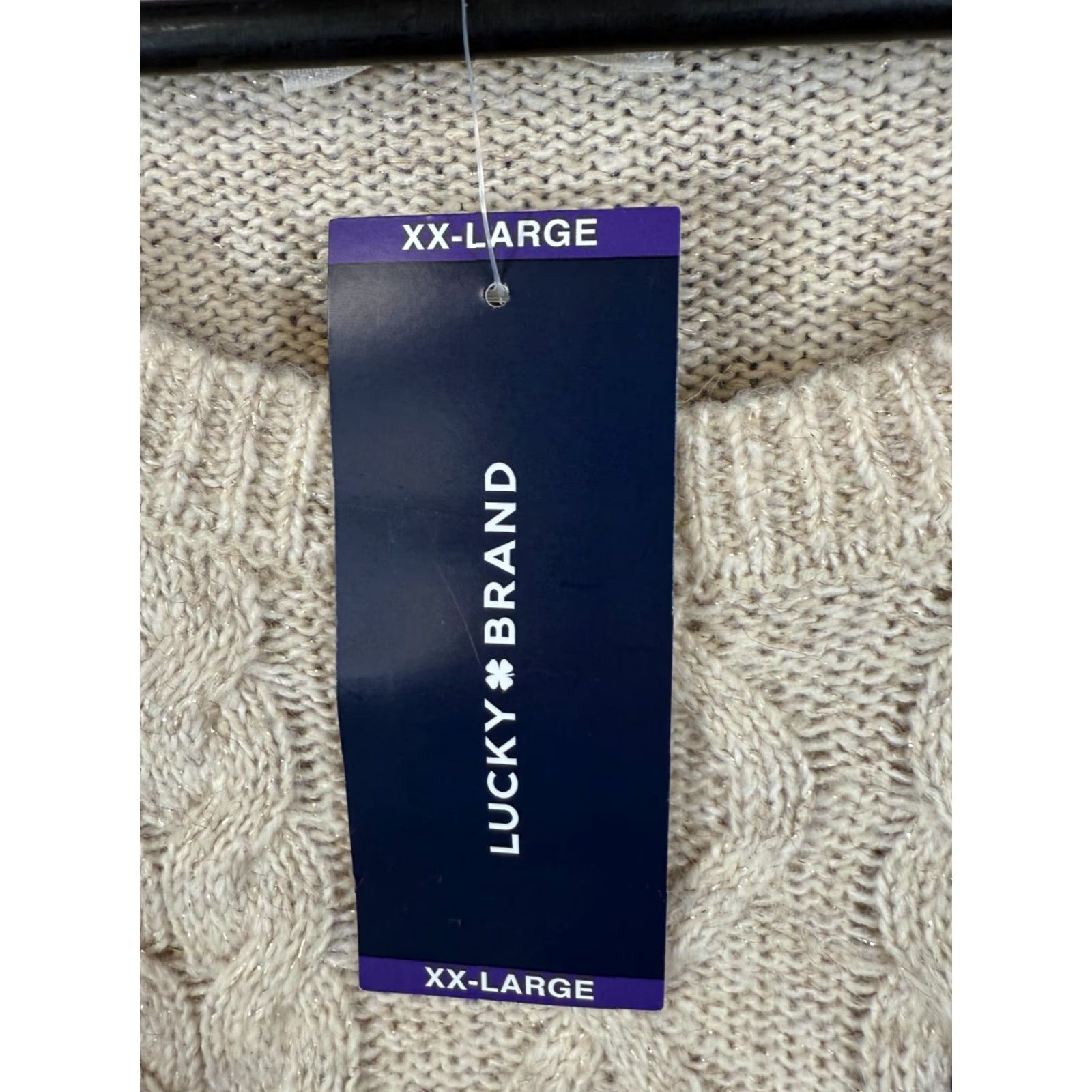 Lucky Brand Lucky Brand Sweater Womens 2XL Beige Gold Flecks Cable Knit Pullover NWT Size XXL / US 16-18 / IT 52-54 - 7 Thumbnail
