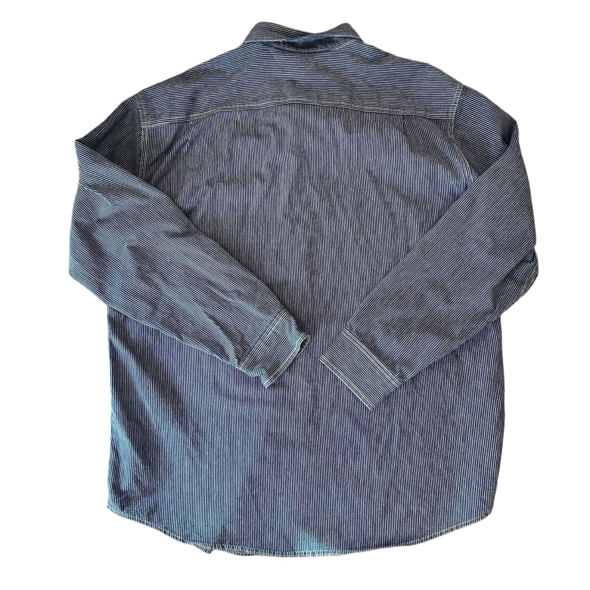 Vintage Vintage St. Johns Bay Striped Denim Workwear Button Down Shi Size US XL / EU 56 / 4 - 6 Thumbnail