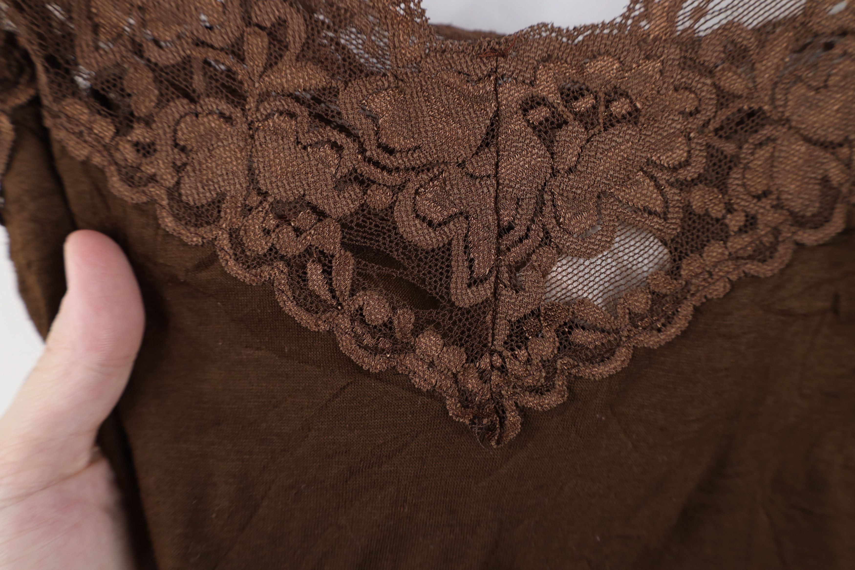 Vintage Vintage 90s Y2K Babydoll Fairy Lace Cropped Tank Top USA Size L / US 10 / IT 46 - 4 Thumbnail