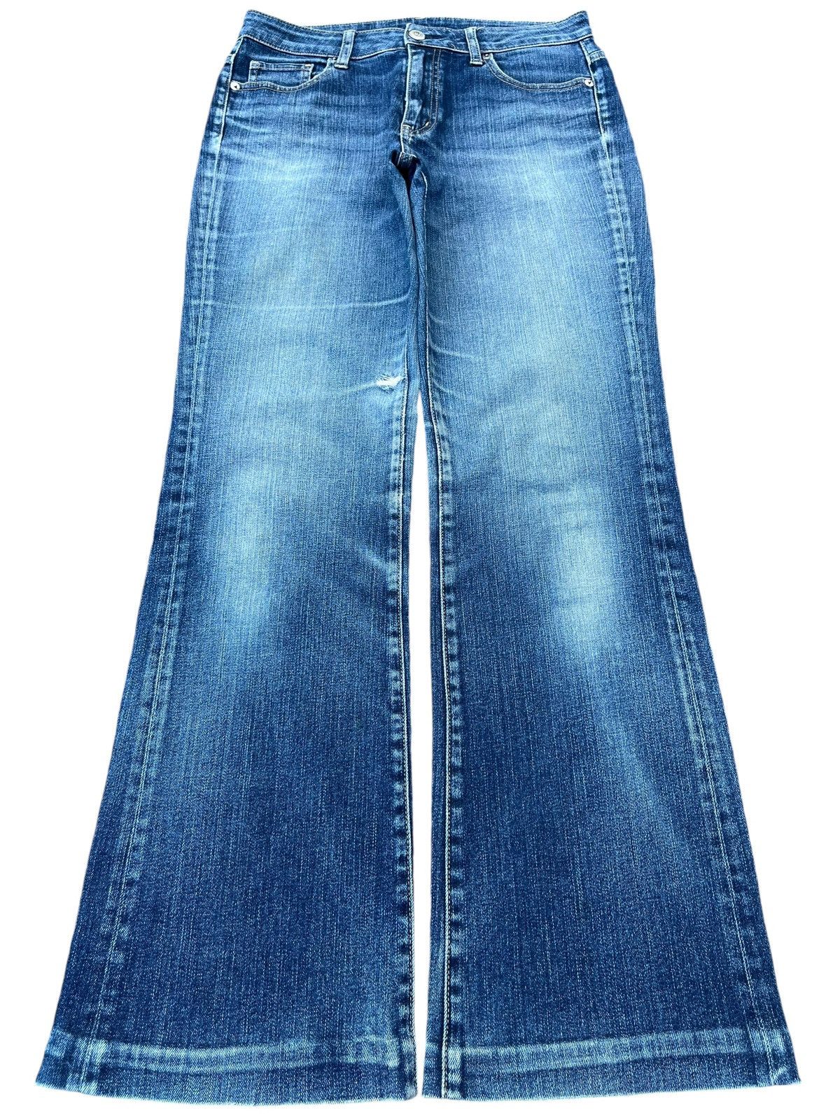 Vintage Y2K Japanese Brand Blue Faded Washed Flare Jeans