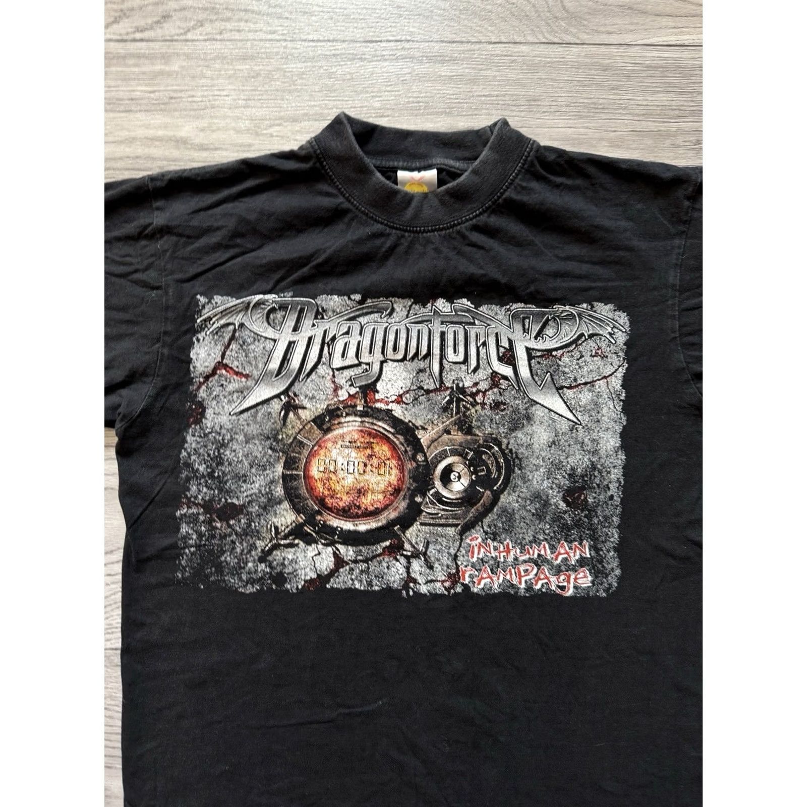 Vintage VINTAGE DragonForce Inhuman Rampage Tour T-Shirt Black M Mens Band Shirt 2000s Heavy Metal Shirt Size US M / EU 48-50 / 2 - 7 Thumbnail
