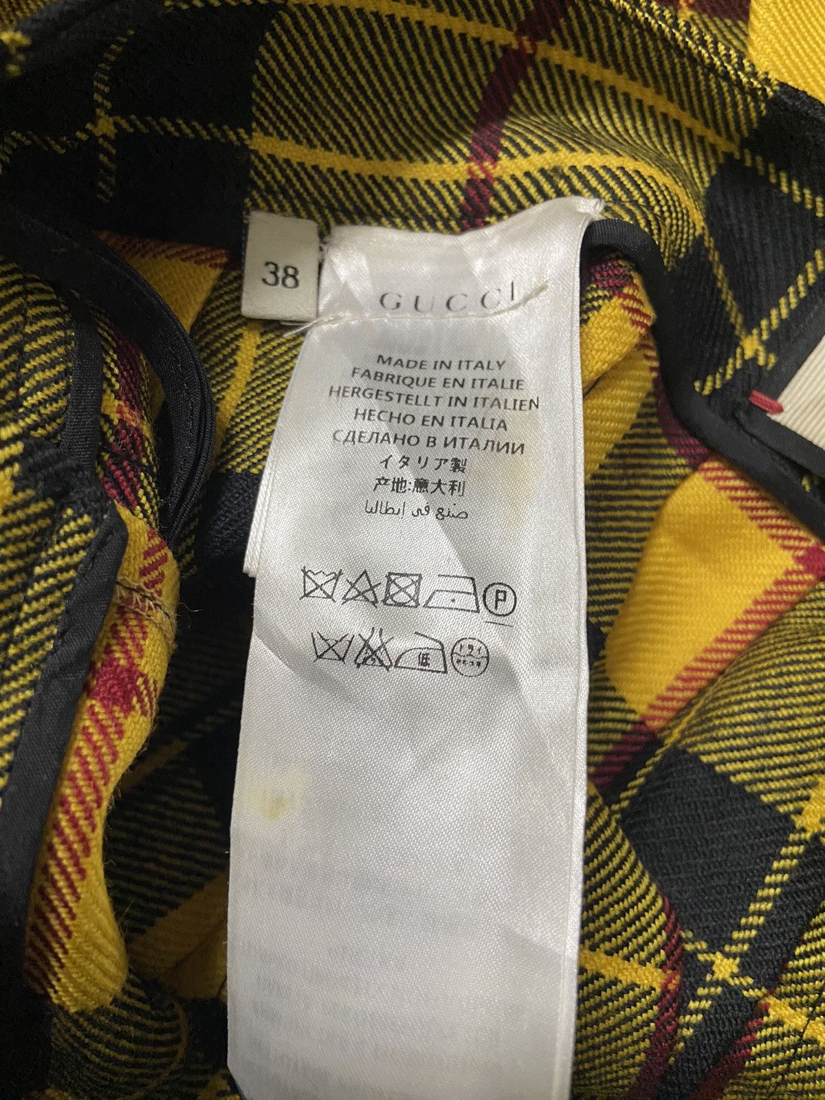 Designer × Gucci Gucci Embroidered Tartan Wool Wrapped Skirt Runway Size 26" / US 2 / IT 38 - 12 Thumbnail